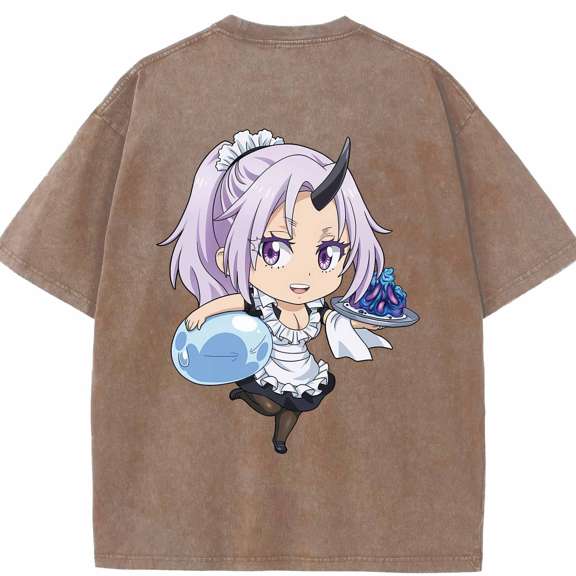 （画像用） 転スラ Regarding Reincarnated to Slime 綿100% ヴィンテージ風 半袖Tシャツ（背面プリント）