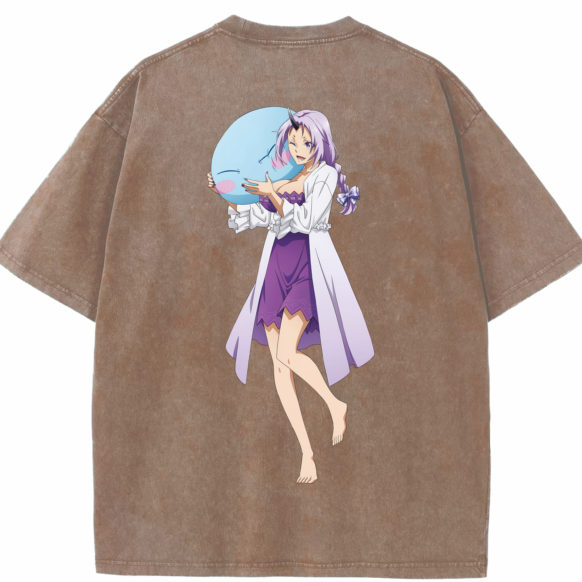 （画像用） 転スラ Regarding Reincarnated to Slime 綿100% ヴィンテージ風 半袖Tシャツ（背面プリント）