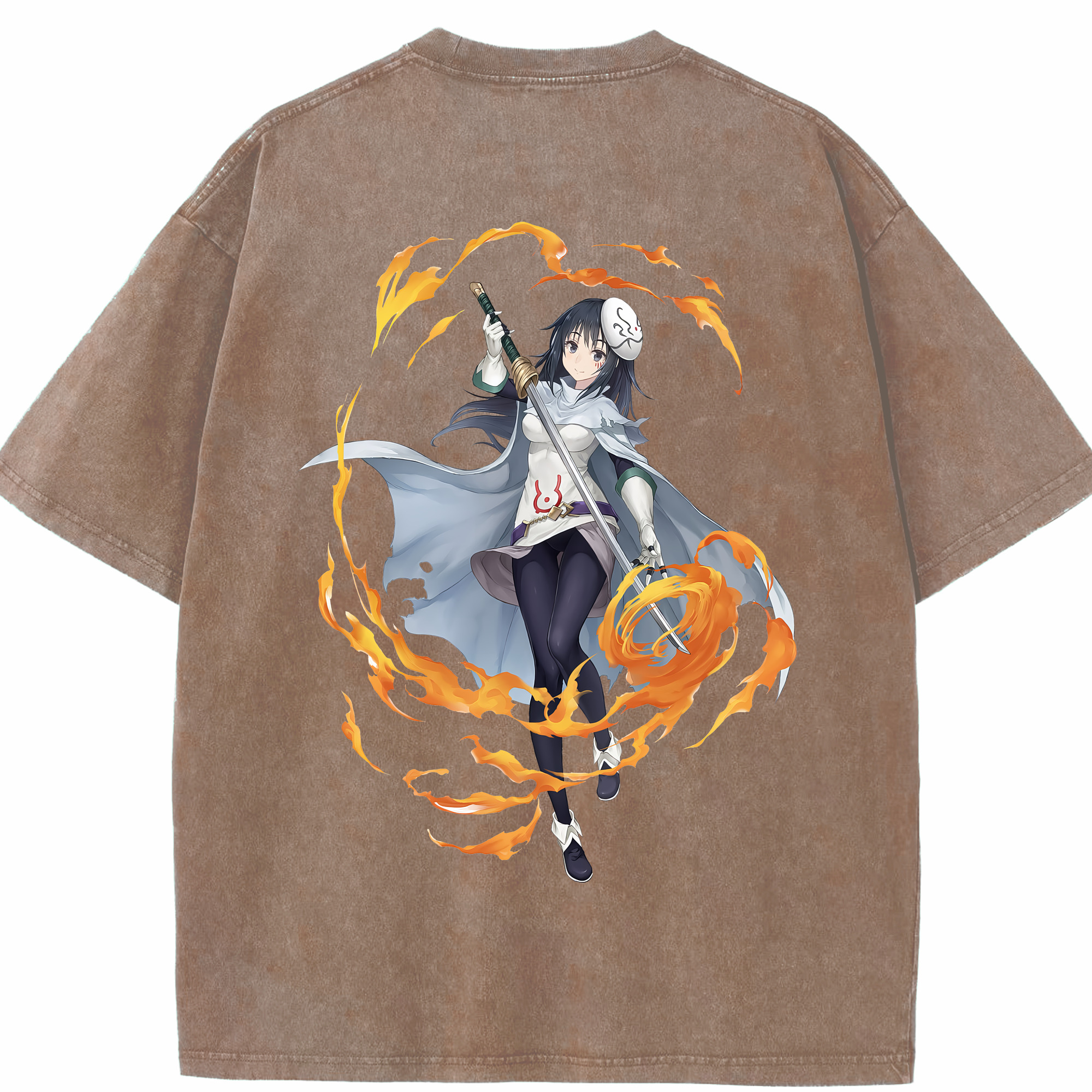 （画像用） 転スラ Regarding Reincarnated to Slime 綿100% ヴィンテージ風 半袖Tシャツ（背面プリント）