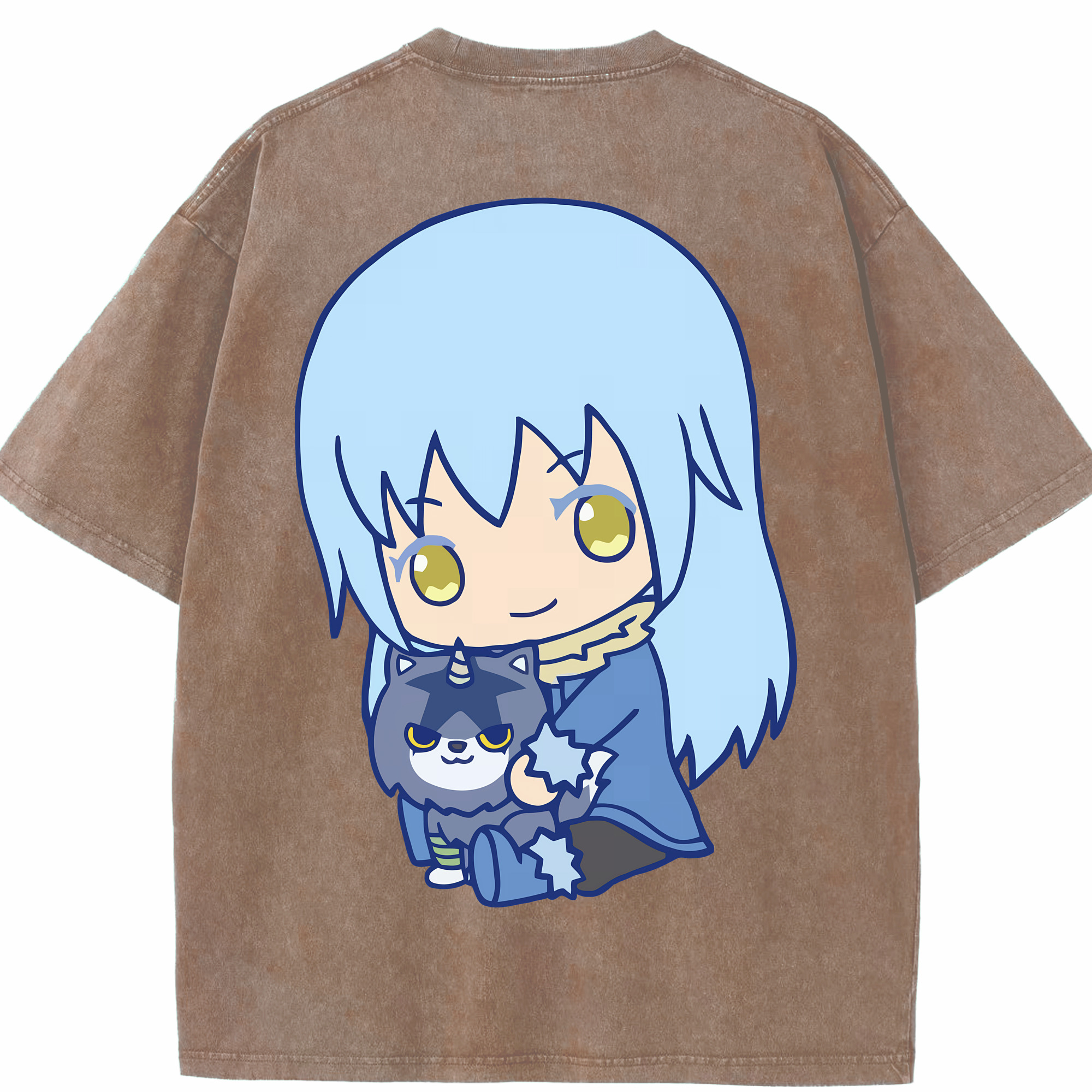 （画像用） 転スラ Regarding Reincarnated to Slime 綿100% ヴィンテージ風 半袖Tシャツ（背面プリント）