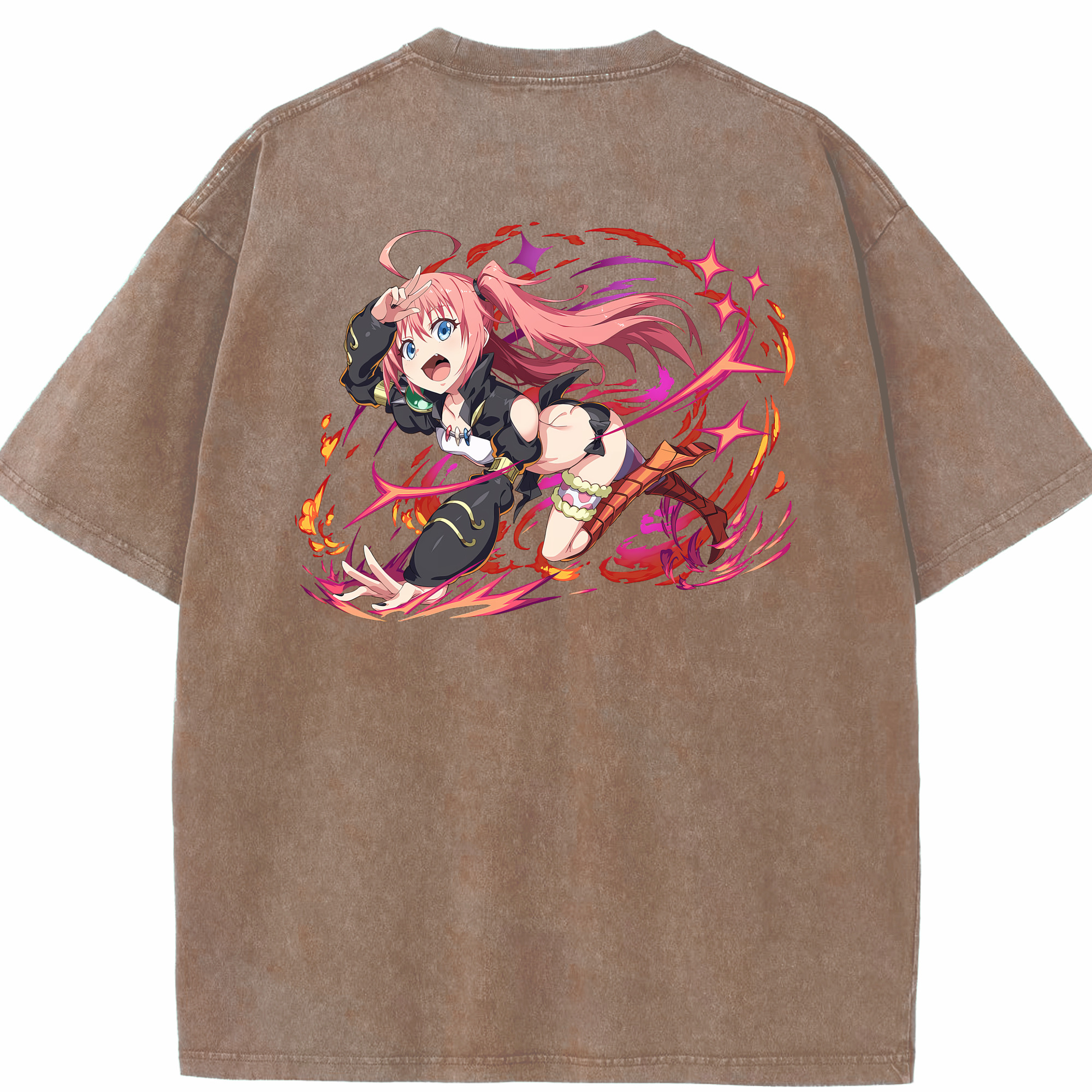（画像用） 転スラ Regarding Reincarnated to Slime 綿100% ヴィンテージ風 半袖Tシャツ（背面プリント）
