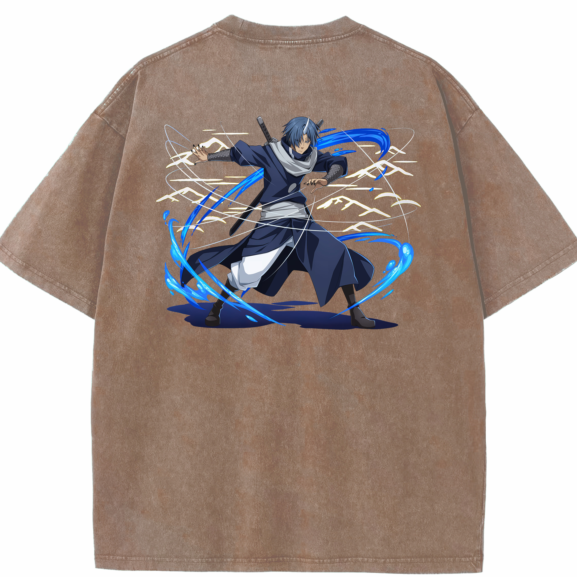 （画像用） 転スラ Regarding Reincarnated to Slime 綿100% ヴィンテージ風 半袖Tシャツ（背面プリント）