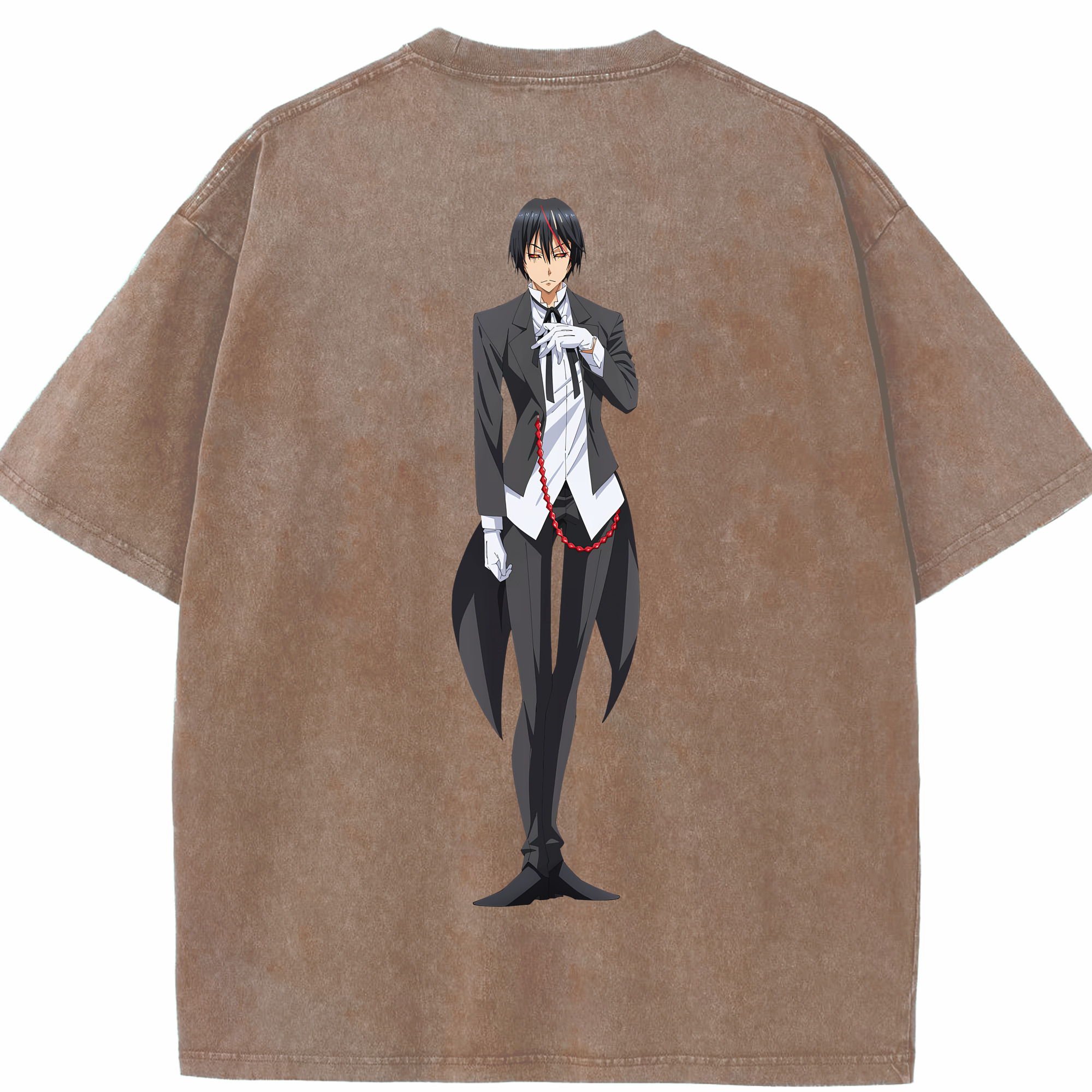 （画像用） 転スラ Regarding Reincarnated to Slime 綿100% ヴィンテージ風 半袖Tシャツ（背面プリント）