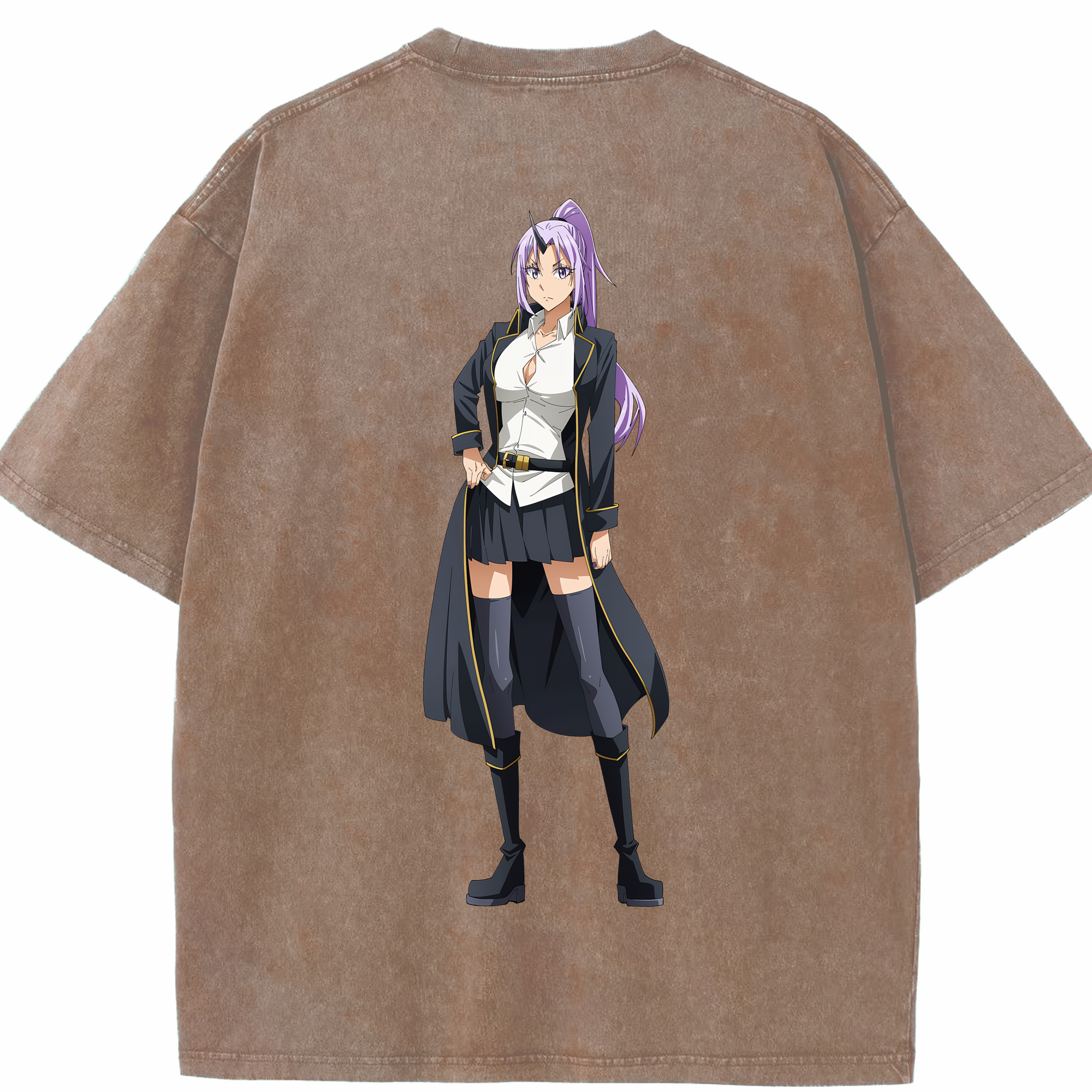 （画像用） 転スラ Regarding Reincarnated to Slime 綿100% ヴィンテージ風 半袖Tシャツ（背面プリント）