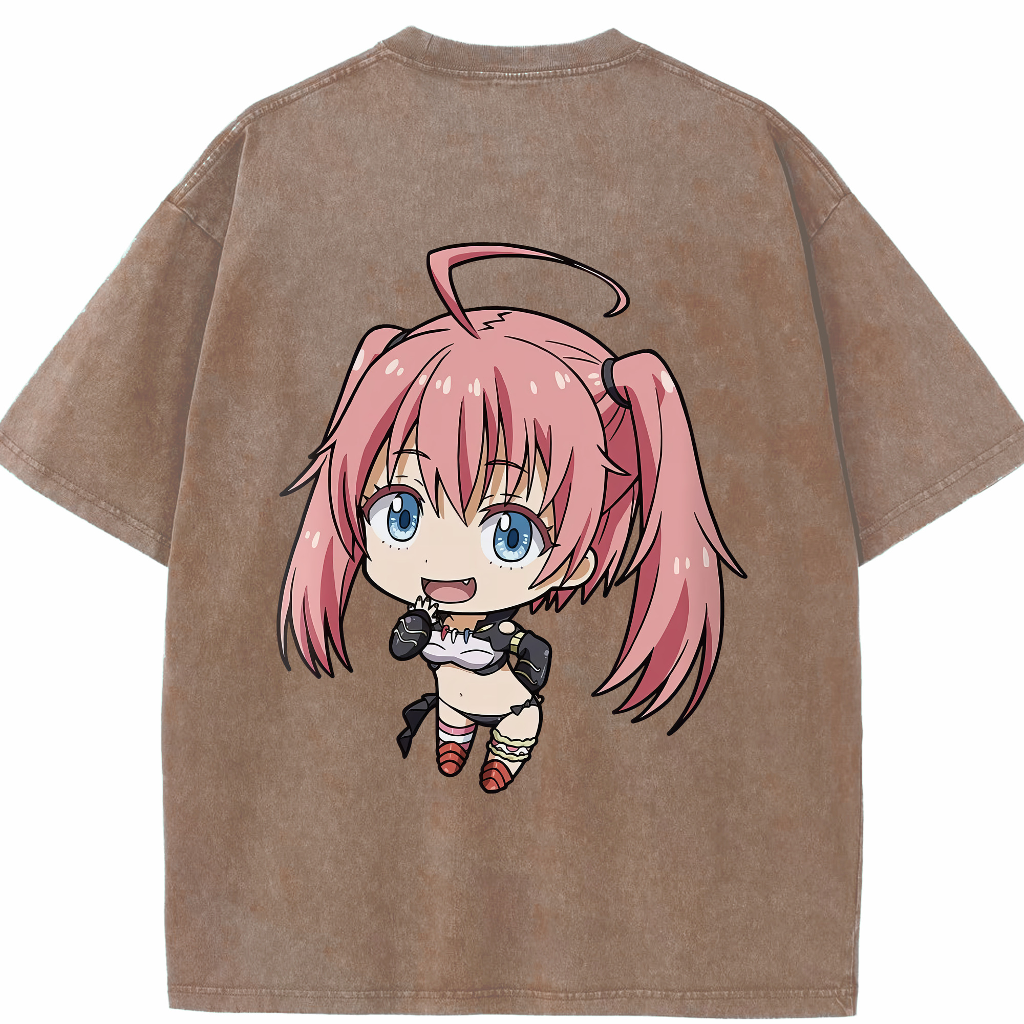 （画像用） 転スラ Regarding Reincarnated to Slime 綿100% ヴィンテージ風 半袖Tシャツ（背面プリント）