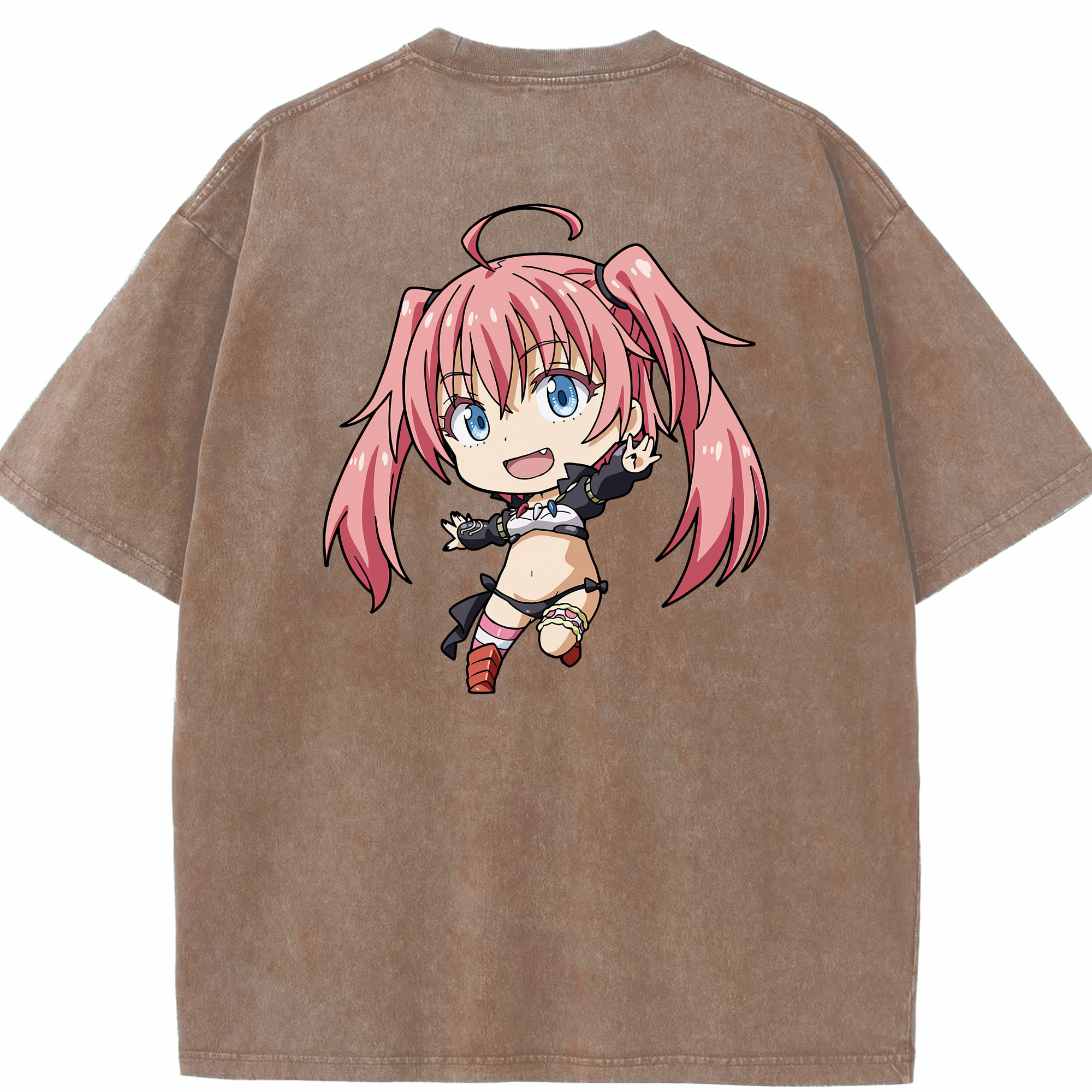（画像用） 転スラ Regarding Reincarnated to Slime 綿100% ヴィンテージ風 半袖Tシャツ（背面プリント）