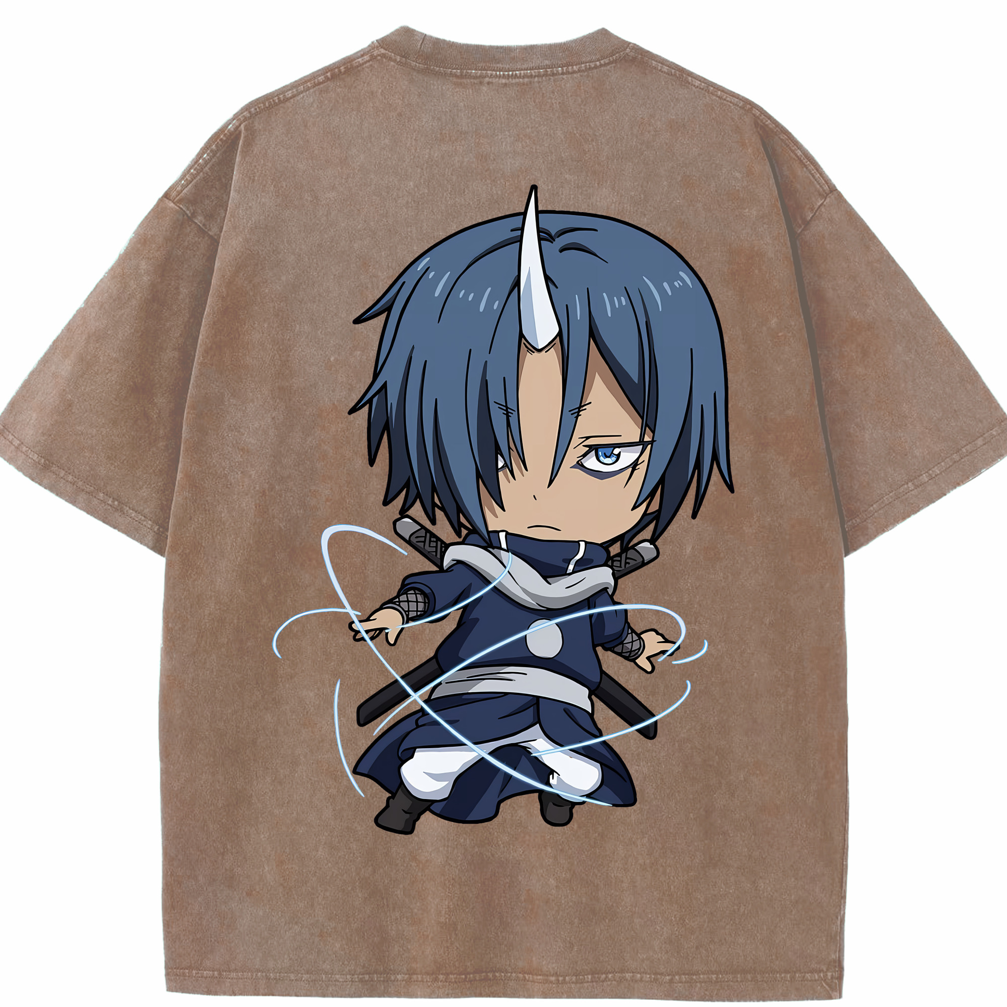 （画像用） 転スラ Regarding Reincarnated to Slime 綿100% ヴィンテージ風 半袖Tシャツ（背面プリント）