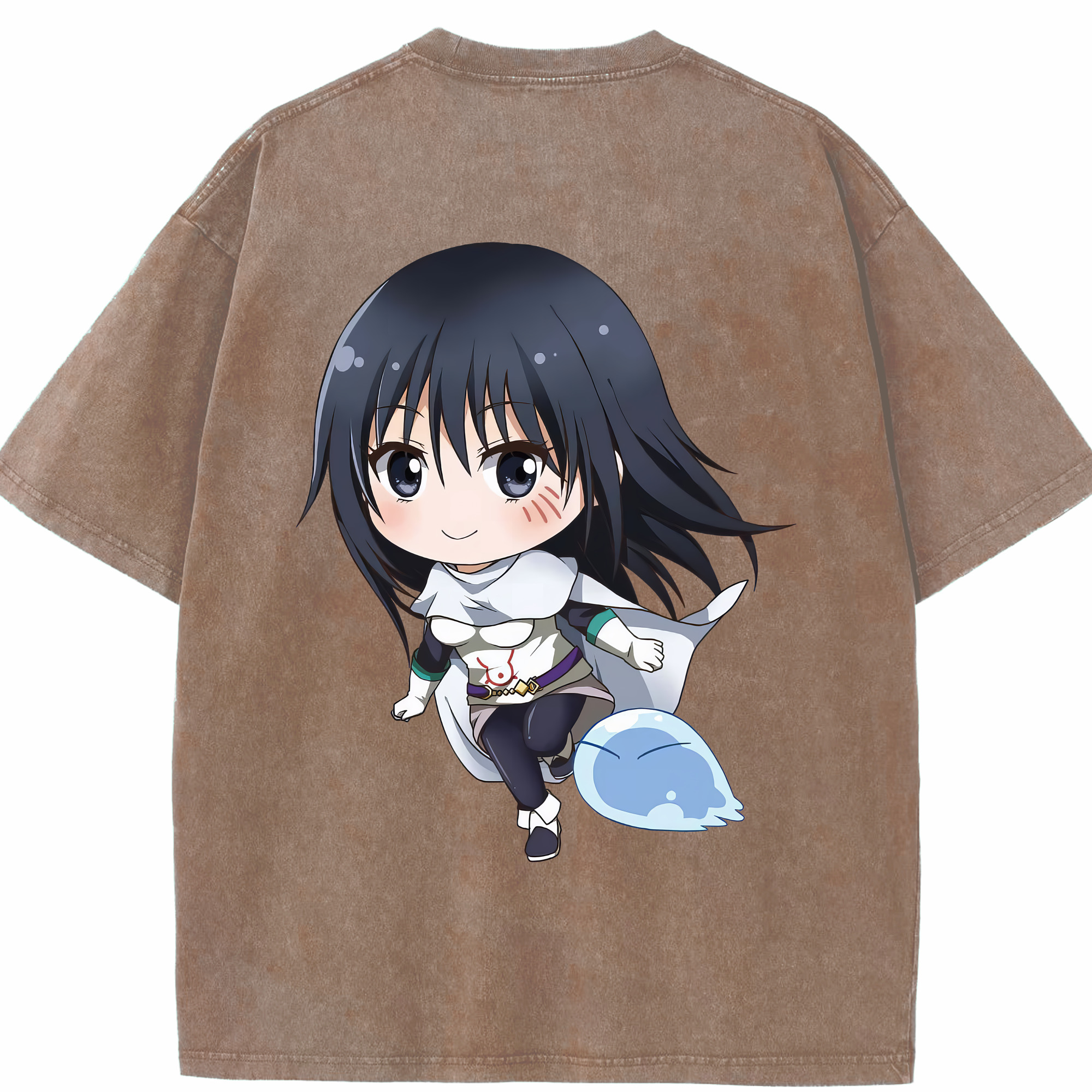 （画像用） 転スラ Regarding Reincarnated to Slime 綿100% ヴィンテージ風 半袖Tシャツ（背面プリント）