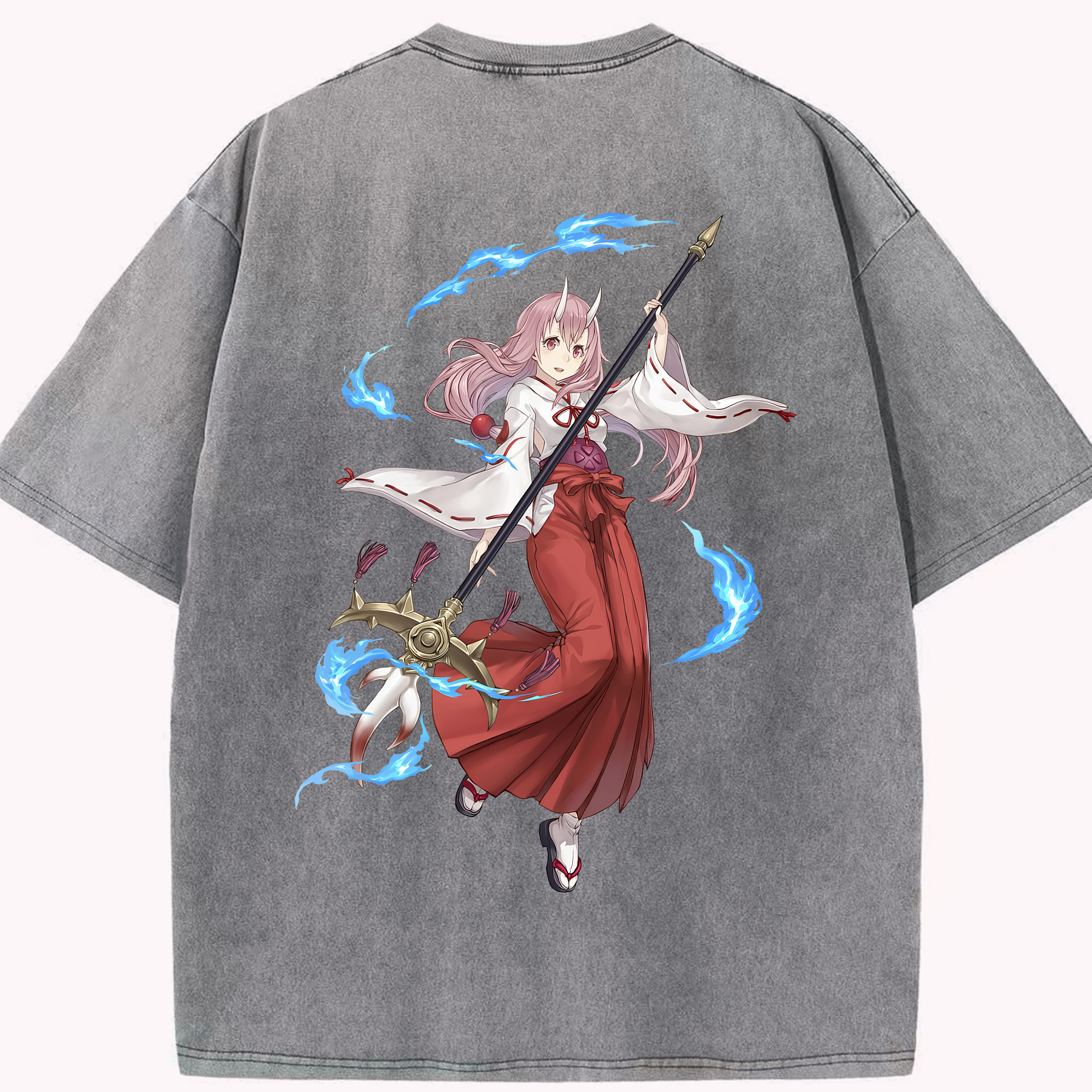 （画像用） 転スラ Regarding Reincarnated to Slime 綿100% ヴィンテージ風 半袖Tシャツ（背面プリント）