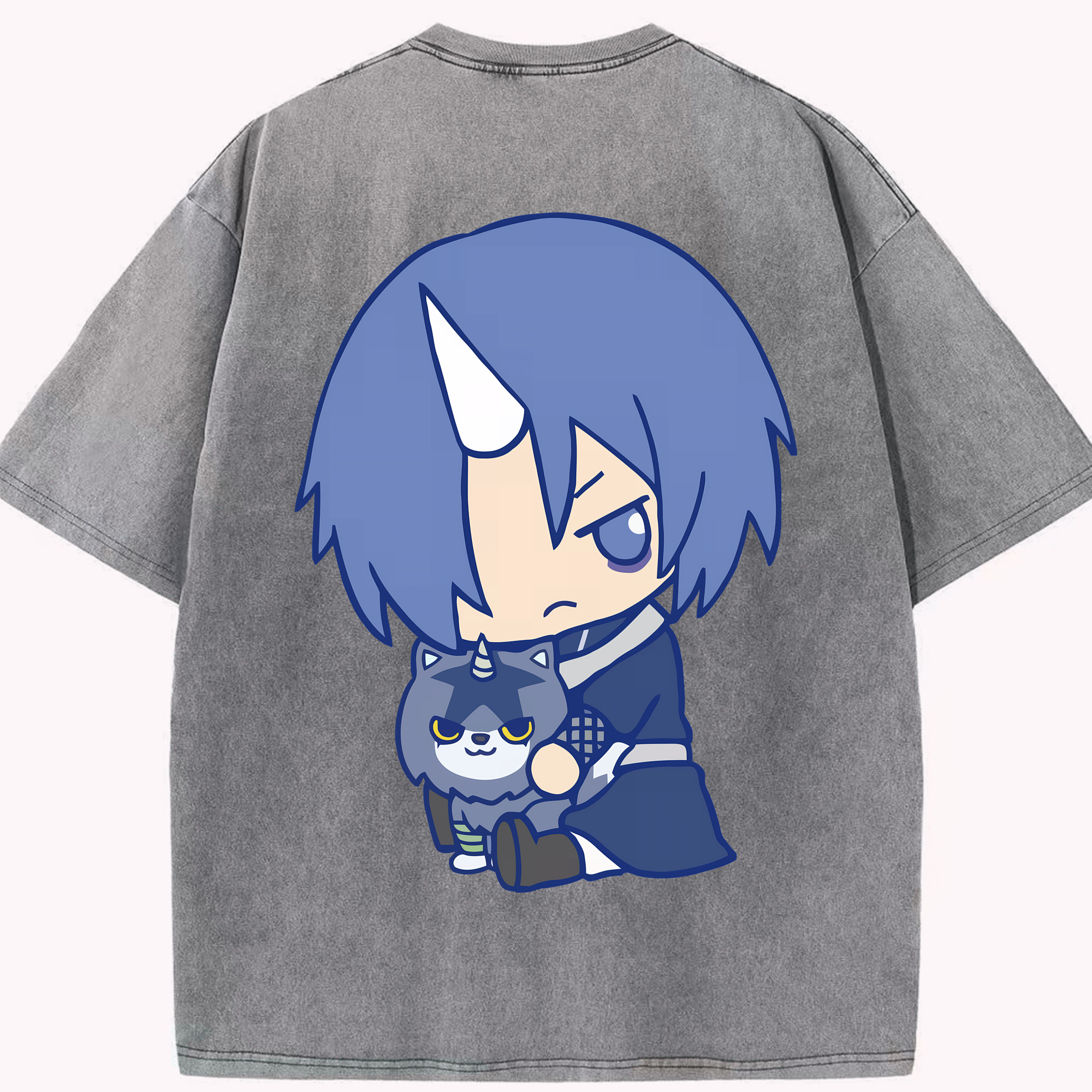 （画像用） 転スラ Regarding Reincarnated to Slime 綿100% ヴィンテージ風 半袖Tシャツ（背面プリント）