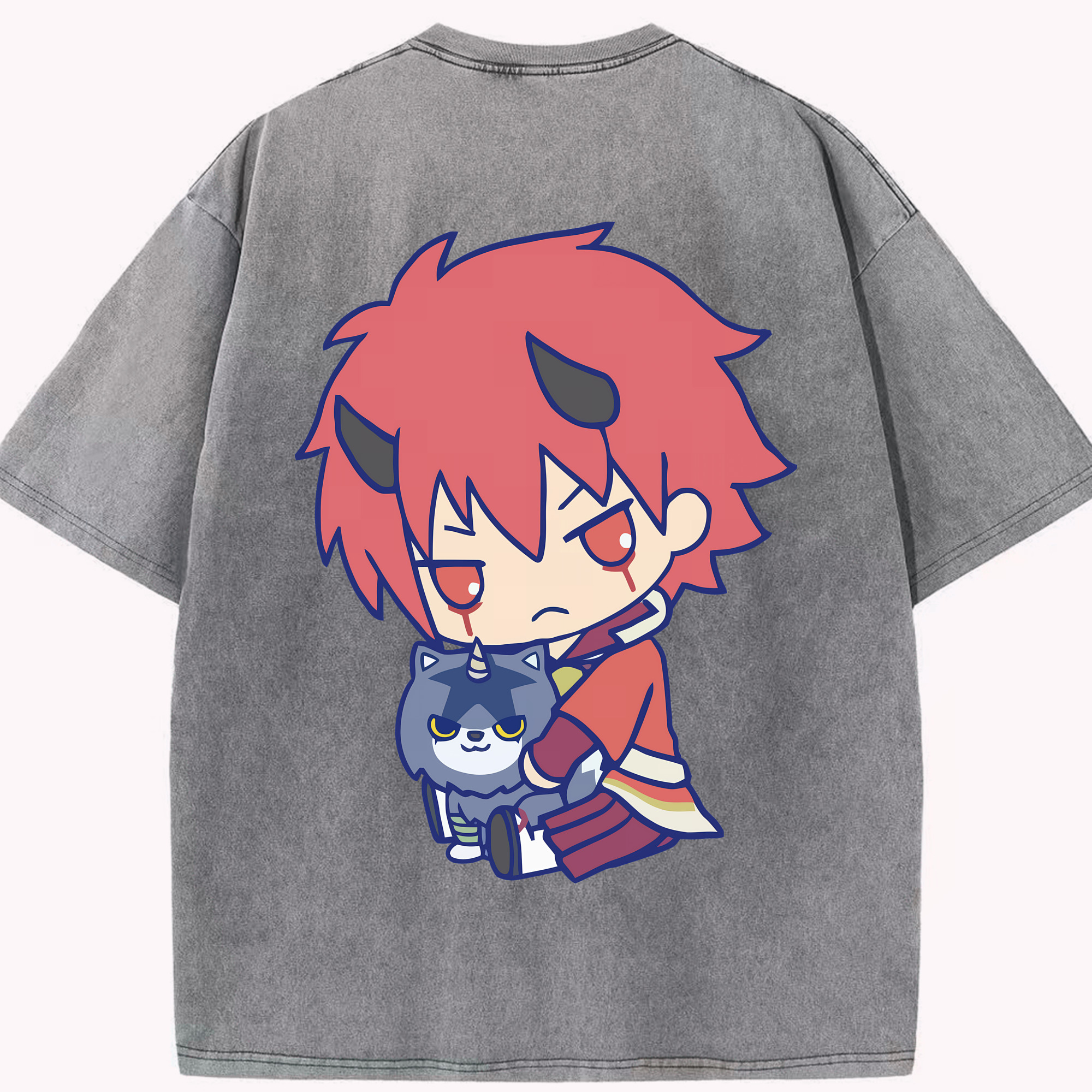 （画像用） 転スラ Regarding Reincarnated to Slime 綿100% ヴィンテージ風 半袖Tシャツ（背面プリント）