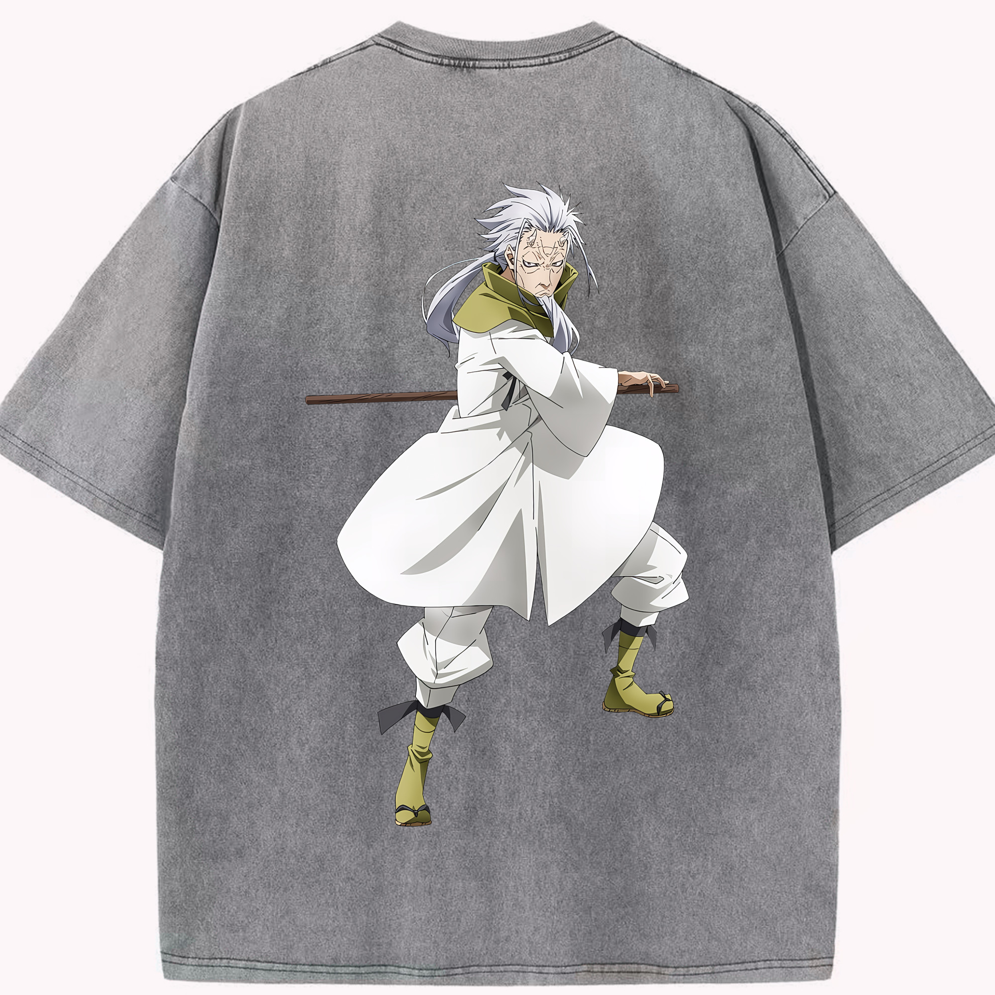 （画像用） 転スラ Regarding Reincarnated to Slime 綿100% ヴィンテージ風 半袖Tシャツ（背面プリント）