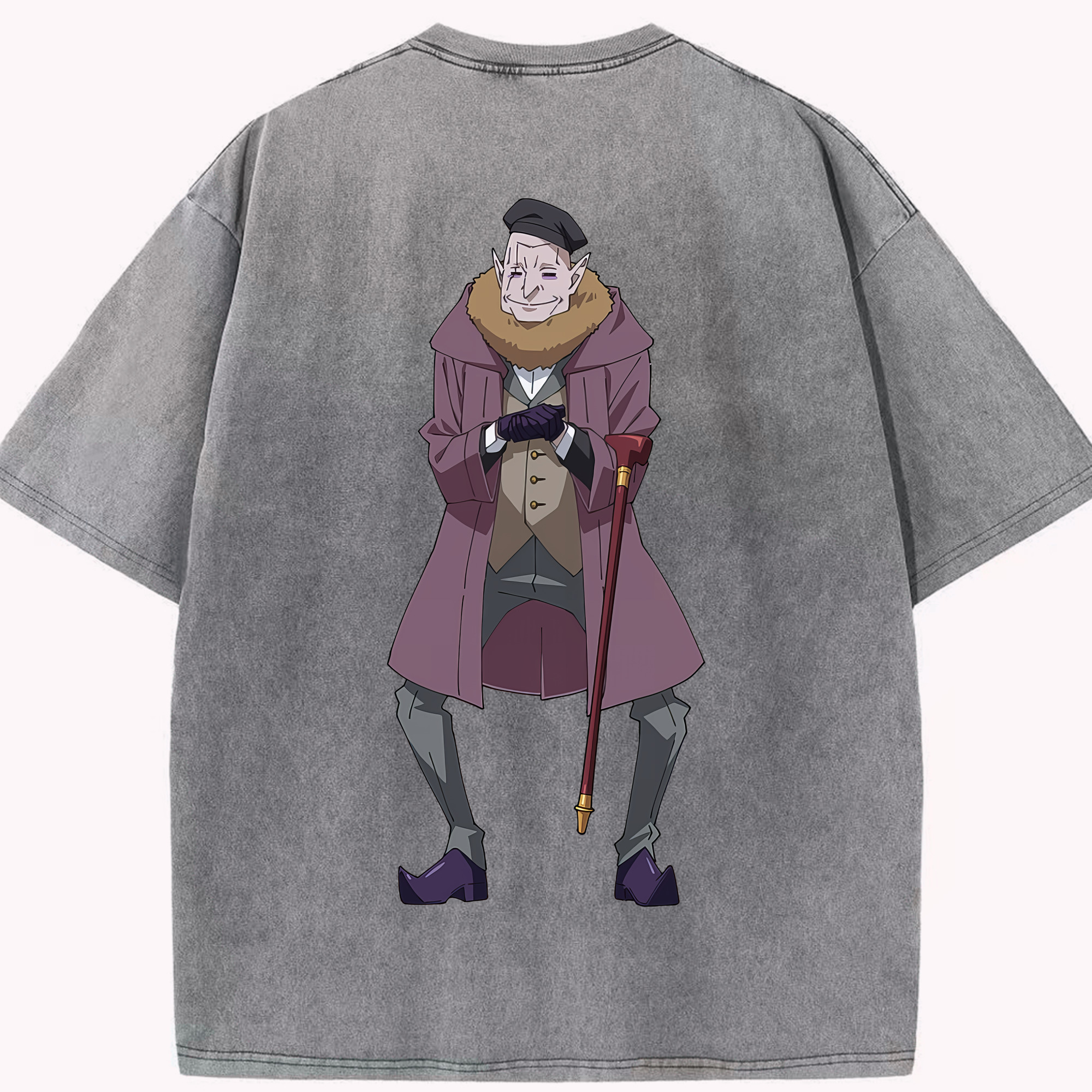 （画像用） 転スラ Regarding Reincarnated to Slime 綿100% ヴィンテージ風 半袖Tシャツ（背面プリント）