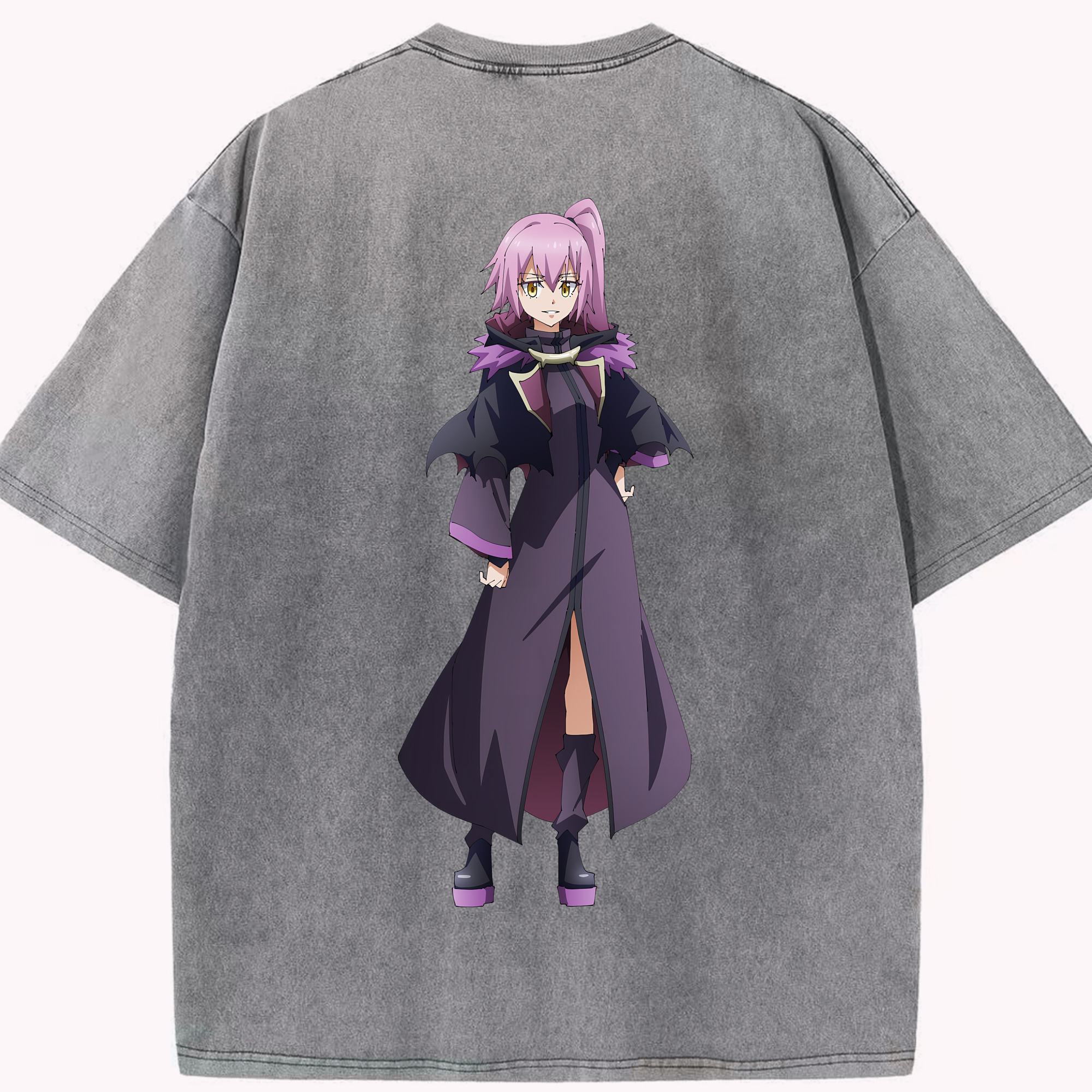 （画像用） 転スラ Regarding Reincarnated to Slime 綿100% ヴィンテージ風 半袖Tシャツ（背面プリント）