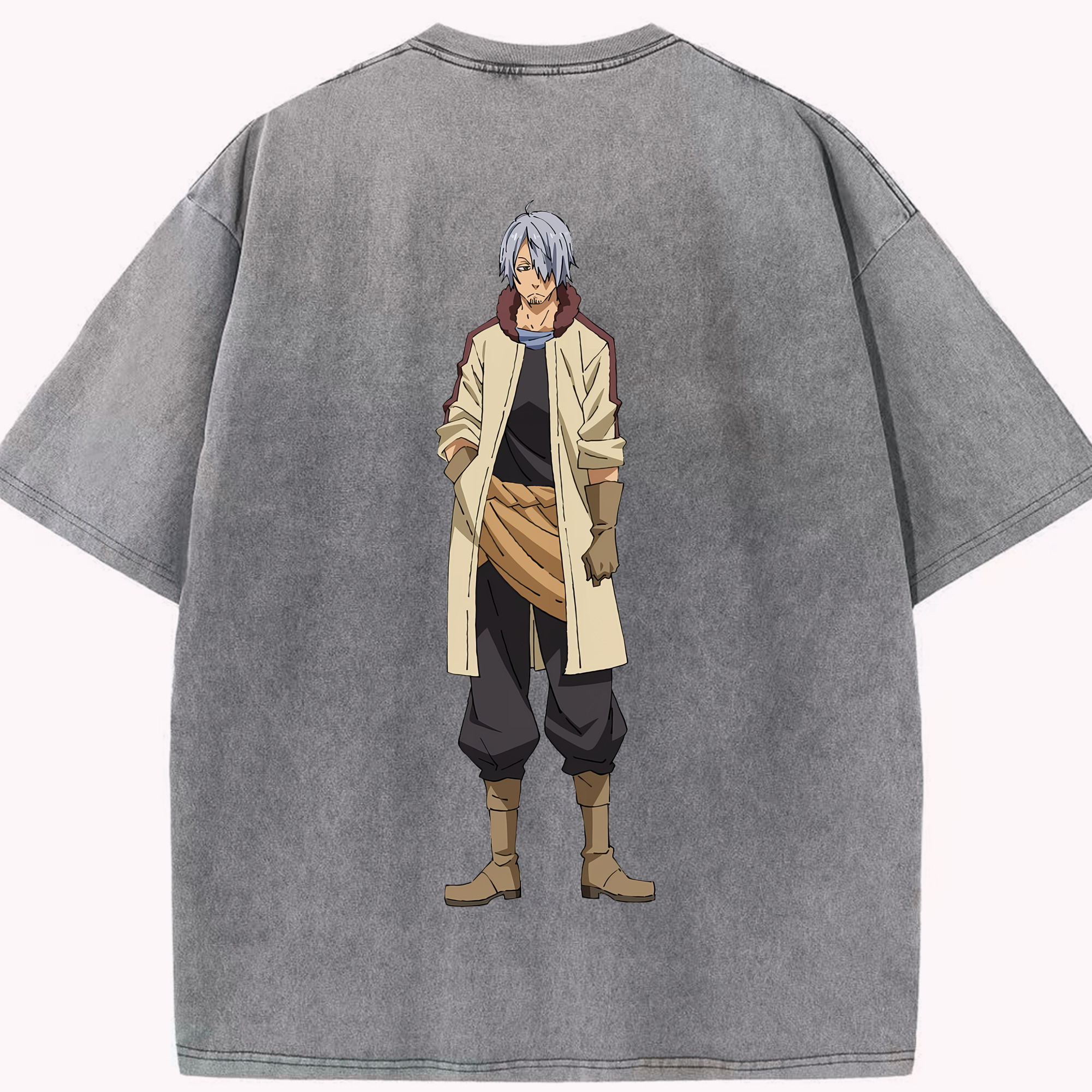 （画像用） 転スラ Regarding Reincarnated to Slime 綿100% ヴィンテージ風 半袖Tシャツ（背面プリント）