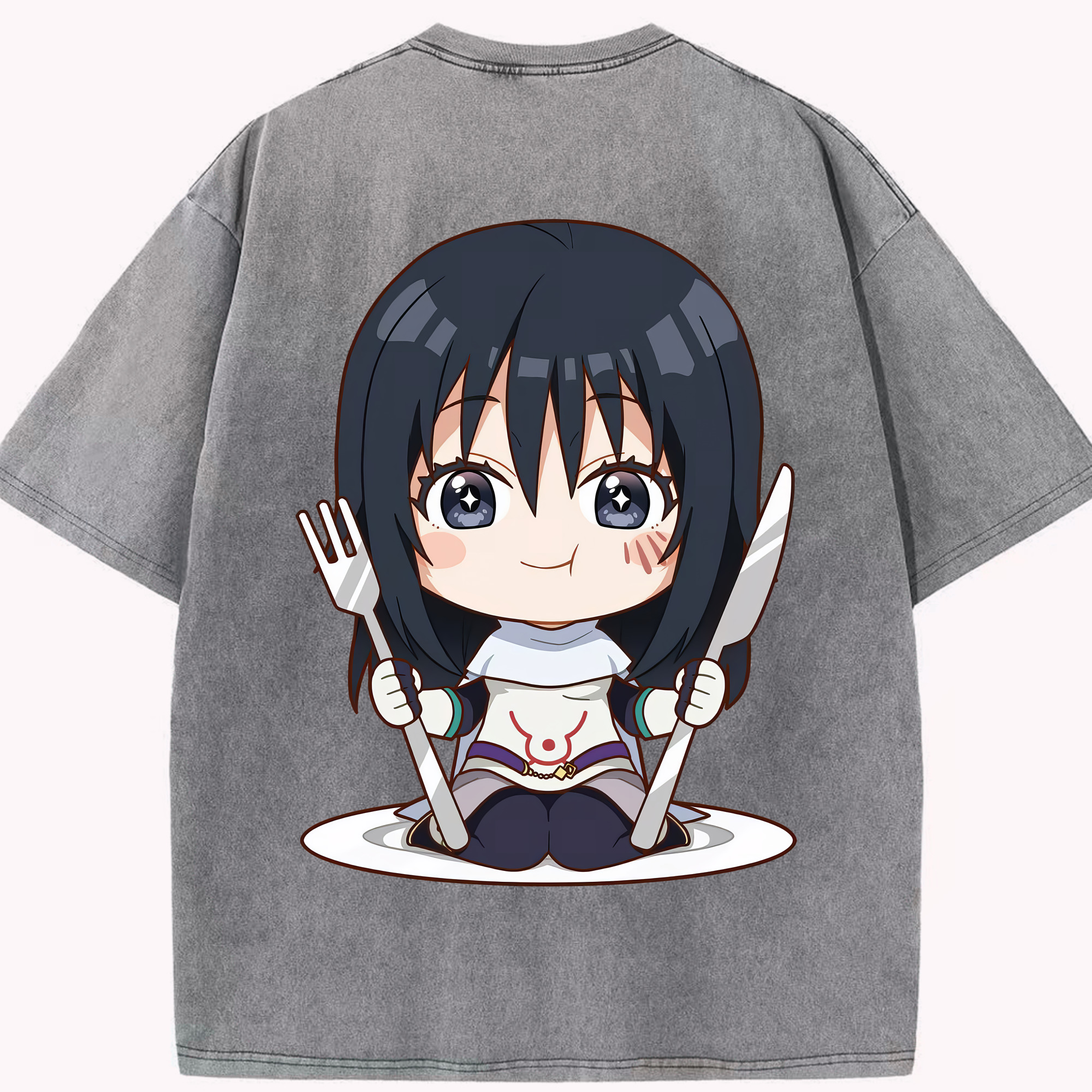 （画像用） 転スラ Regarding Reincarnated to Slime 綿100% ヴィンテージ風 半袖Tシャツ（背面プリント）