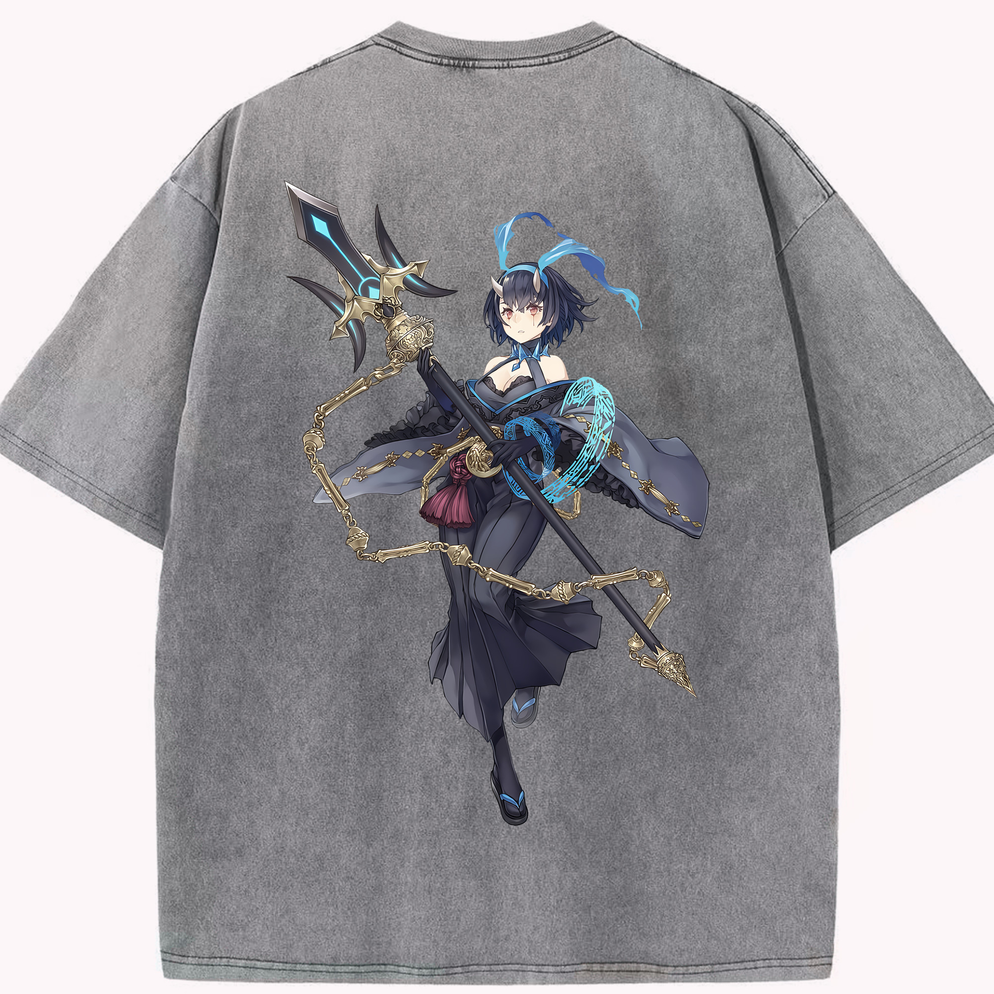（画像用） 転スラ Regarding Reincarnated to Slime 綿100% ヴィンテージ風 半袖Tシャツ（背面プリント）