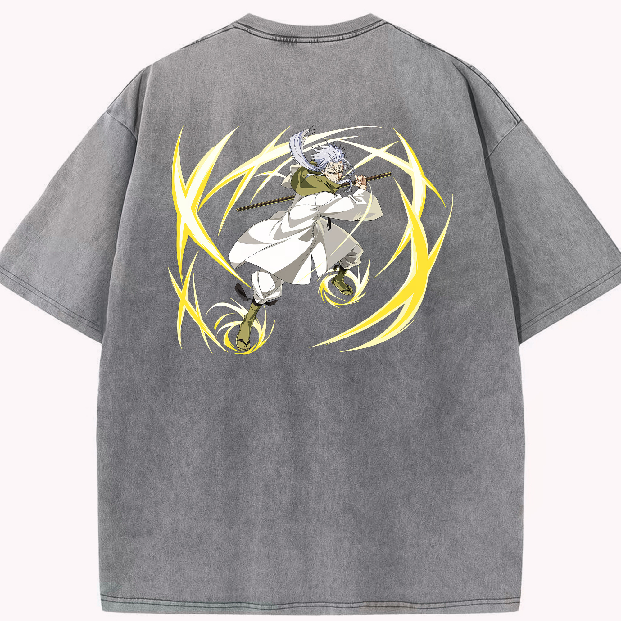 （画像用） 転スラ Regarding Reincarnated to Slime 綿100% ヴィンテージ風 半袖Tシャツ（背面プリント）