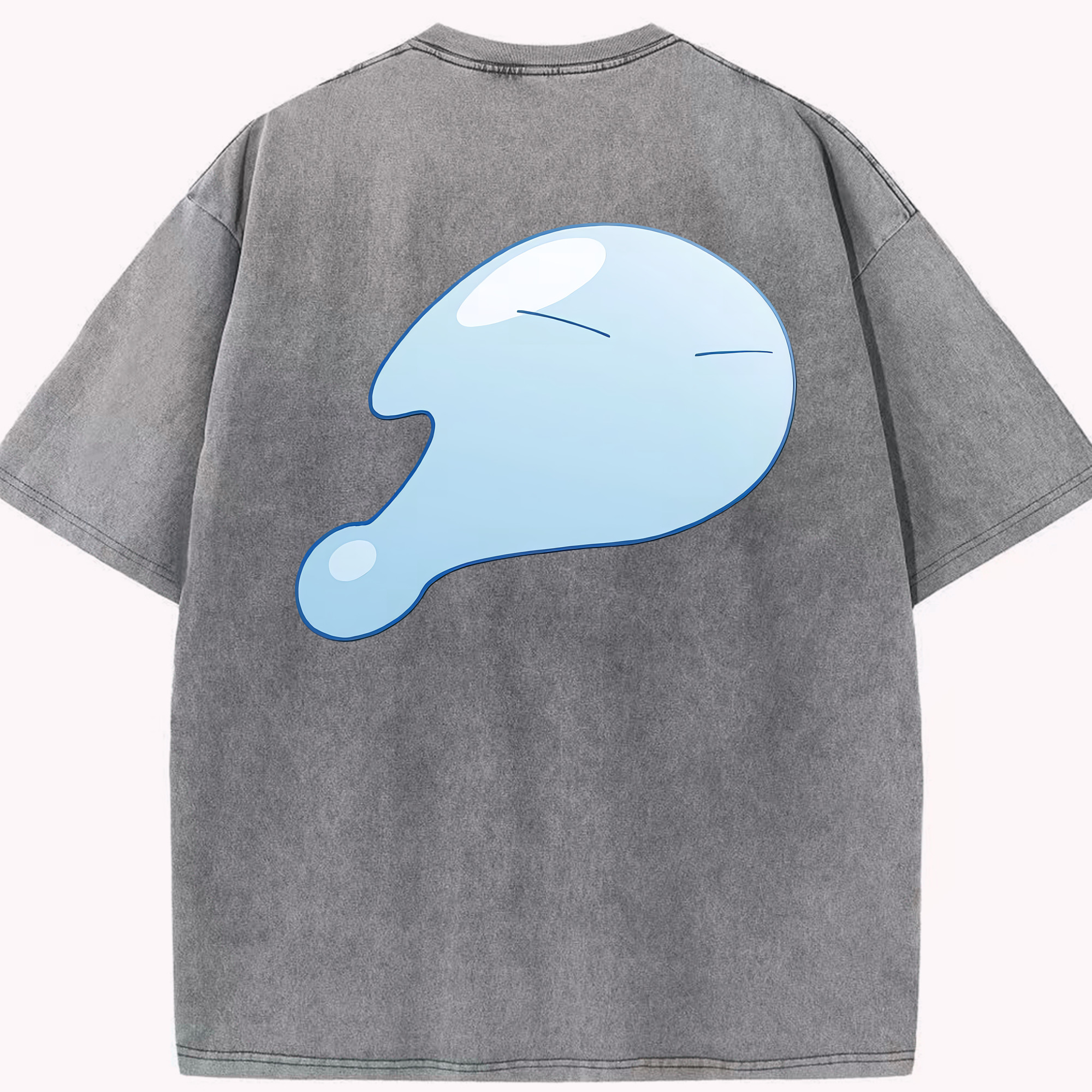 （画像用） 転スラ Regarding Reincarnated to Slime 綿100% ヴィンテージ風 半袖Tシャツ（背面プリント）
