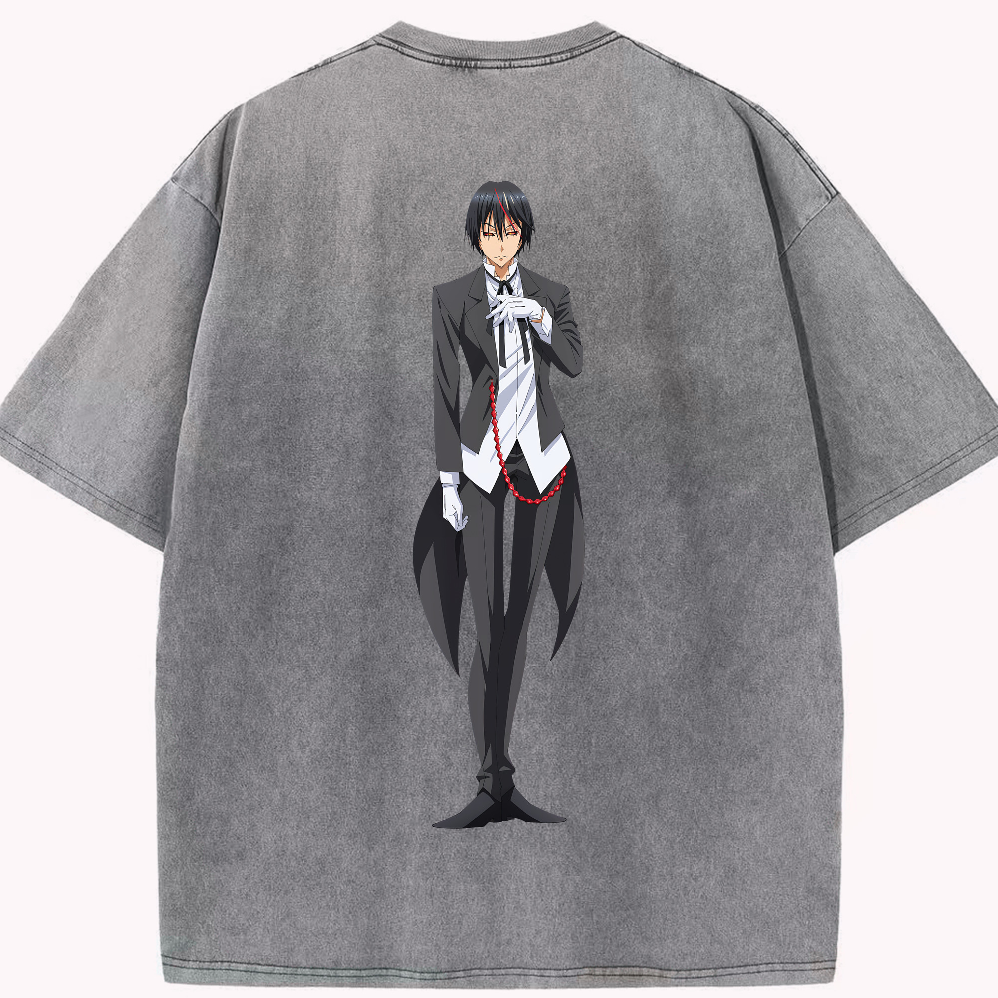（画像用） 転スラ Regarding Reincarnated to Slime 綿100% ヴィンテージ風 半袖Tシャツ（背面プリント）