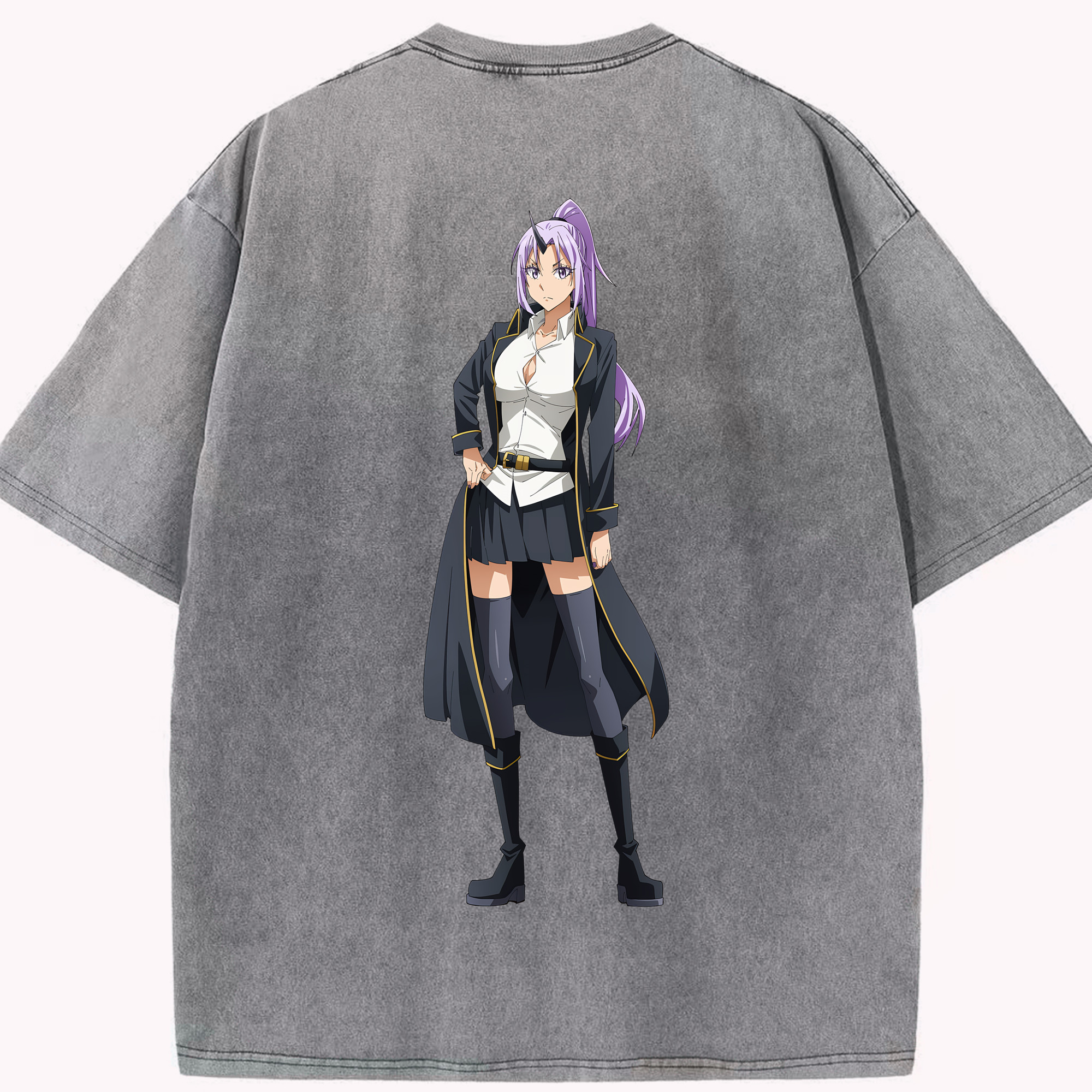 （画像用） 転スラ Regarding Reincarnated to Slime 綿100% ヴィンテージ風 半袖Tシャツ（背面プリント）
