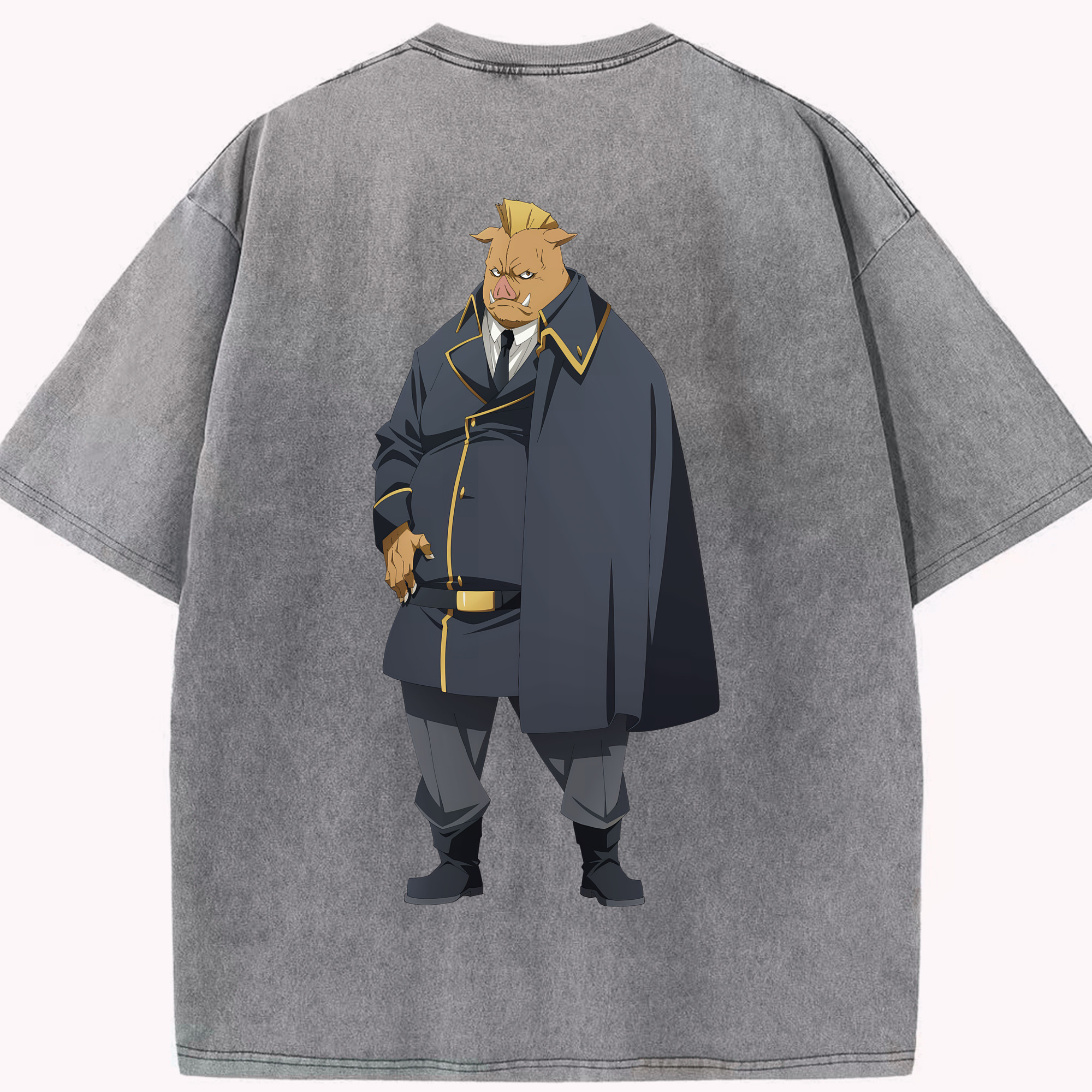 （画像用） 転スラ Regarding Reincarnated to Slime 綿100% ヴィンテージ風 半袖Tシャツ（背面プリント）