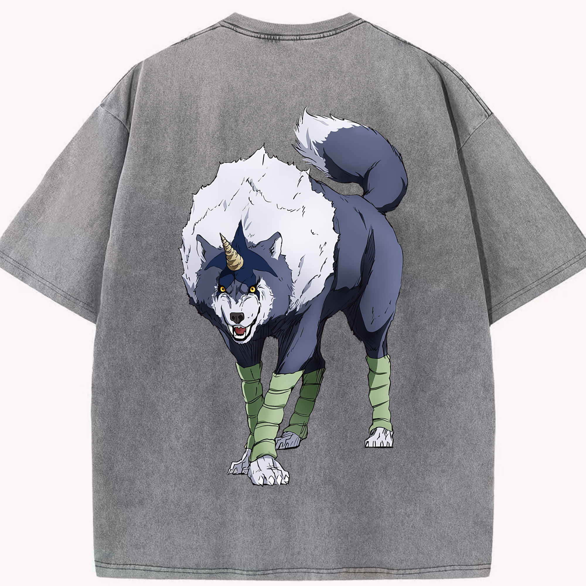 （画像用） 転スラ Regarding Reincarnated to Slime 綿100% ヴィンテージ風 半袖Tシャツ（背面プリント）