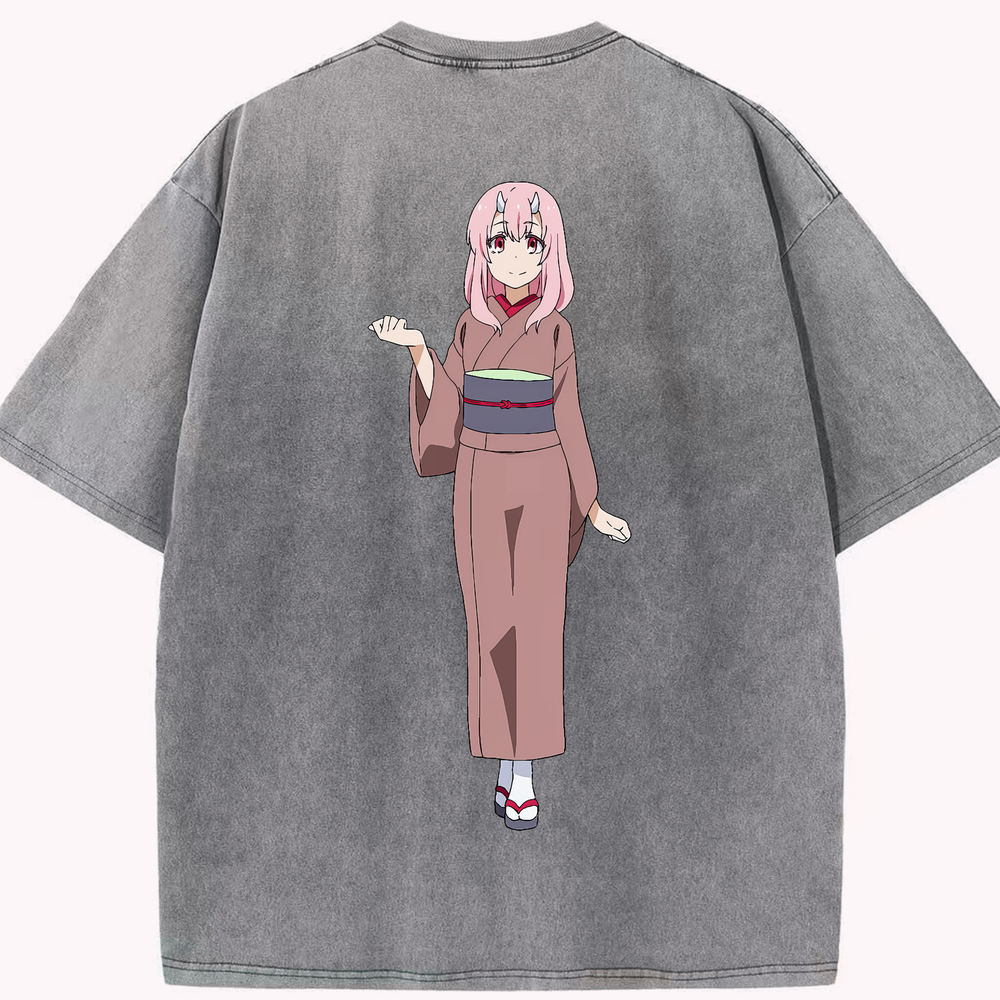 （画像用） 転スラ Regarding Reincarnated to Slime 綿100% ヴィンテージ風 半袖Tシャツ（背面プリント）