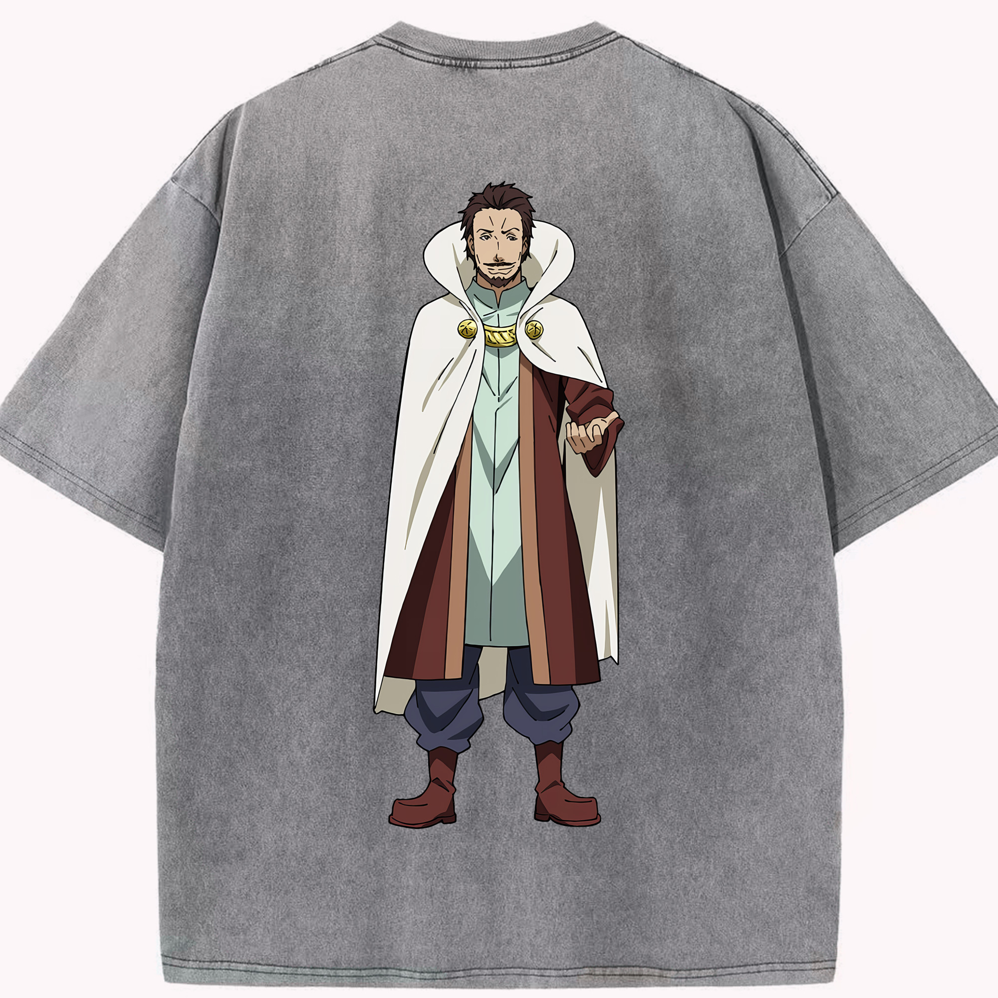 （画像用） 転スラ Regarding Reincarnated to Slime 綿100% ヴィンテージ風 半袖Tシャツ（背面プリント）