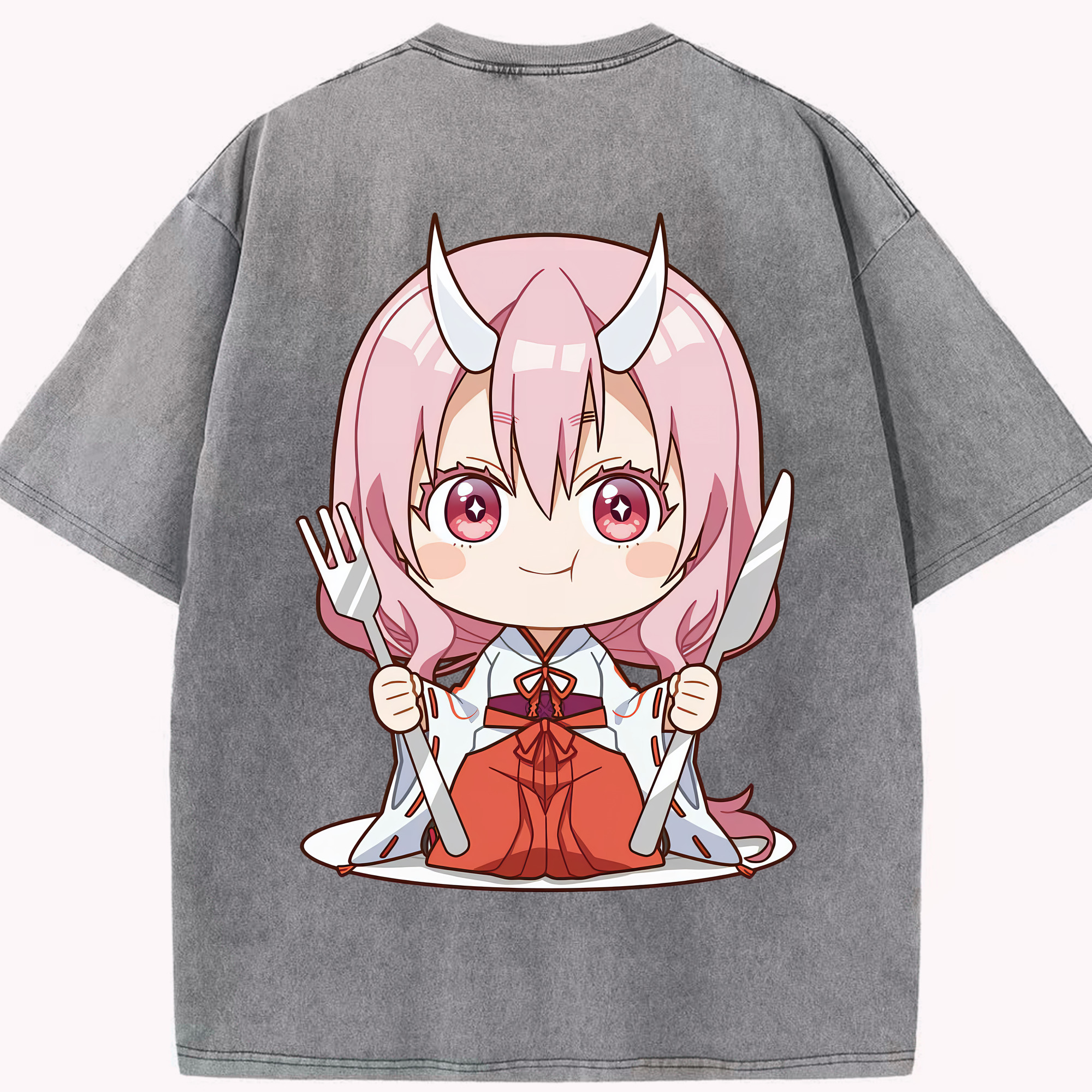 （画像用） 転スラ Regarding Reincarnated to Slime 綿100% ヴィンテージ風 半袖Tシャツ（背面プリント）