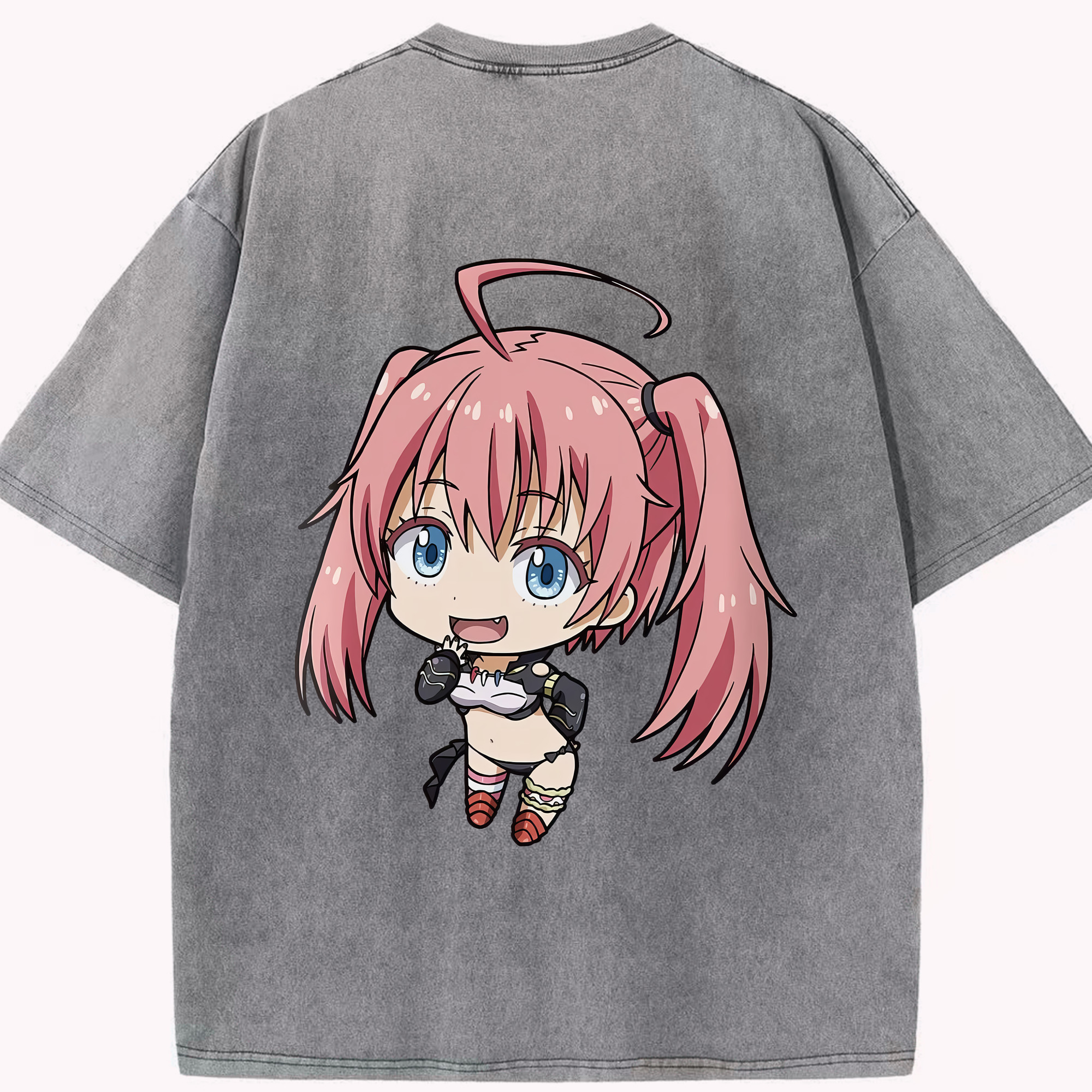 （画像用） 転スラ Regarding Reincarnated to Slime 綿100% ヴィンテージ風 半袖Tシャツ（背面プリント）