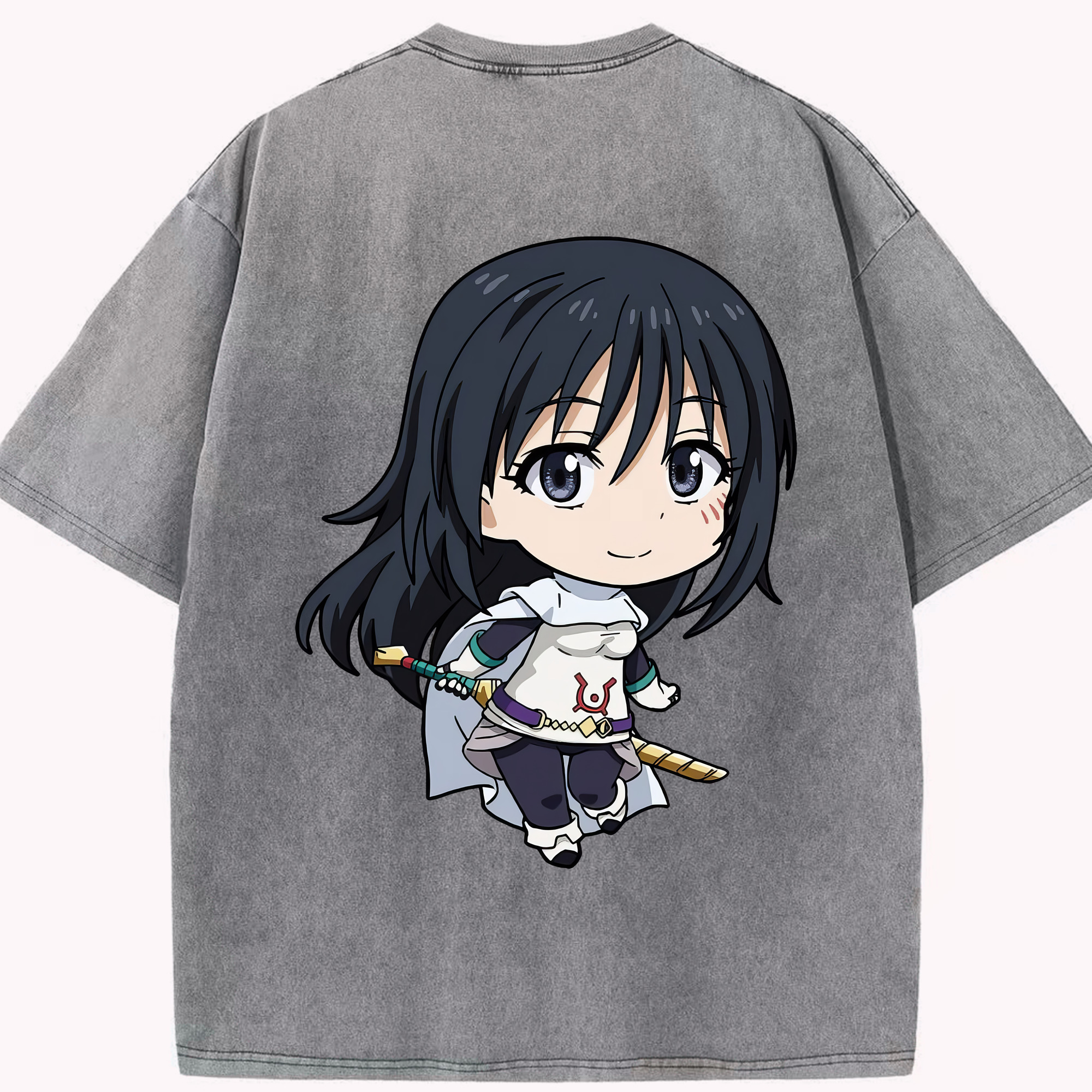 （画像用） 転スラ Regarding Reincarnated to Slime 綿100% ヴィンテージ風 半袖Tシャツ（背面プリント）