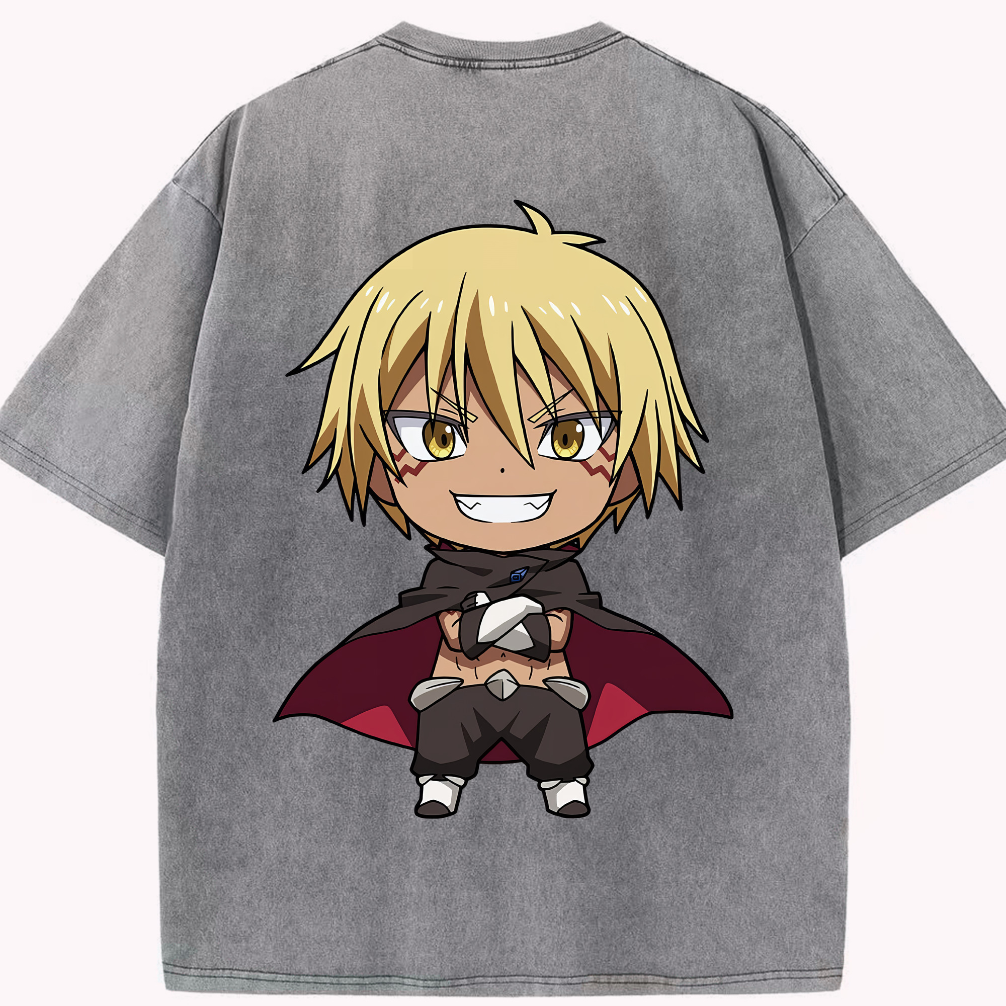 （画像用） 転スラ Regarding Reincarnated to Slime 綿100% ヴィンテージ風 半袖Tシャツ（背面プリント）