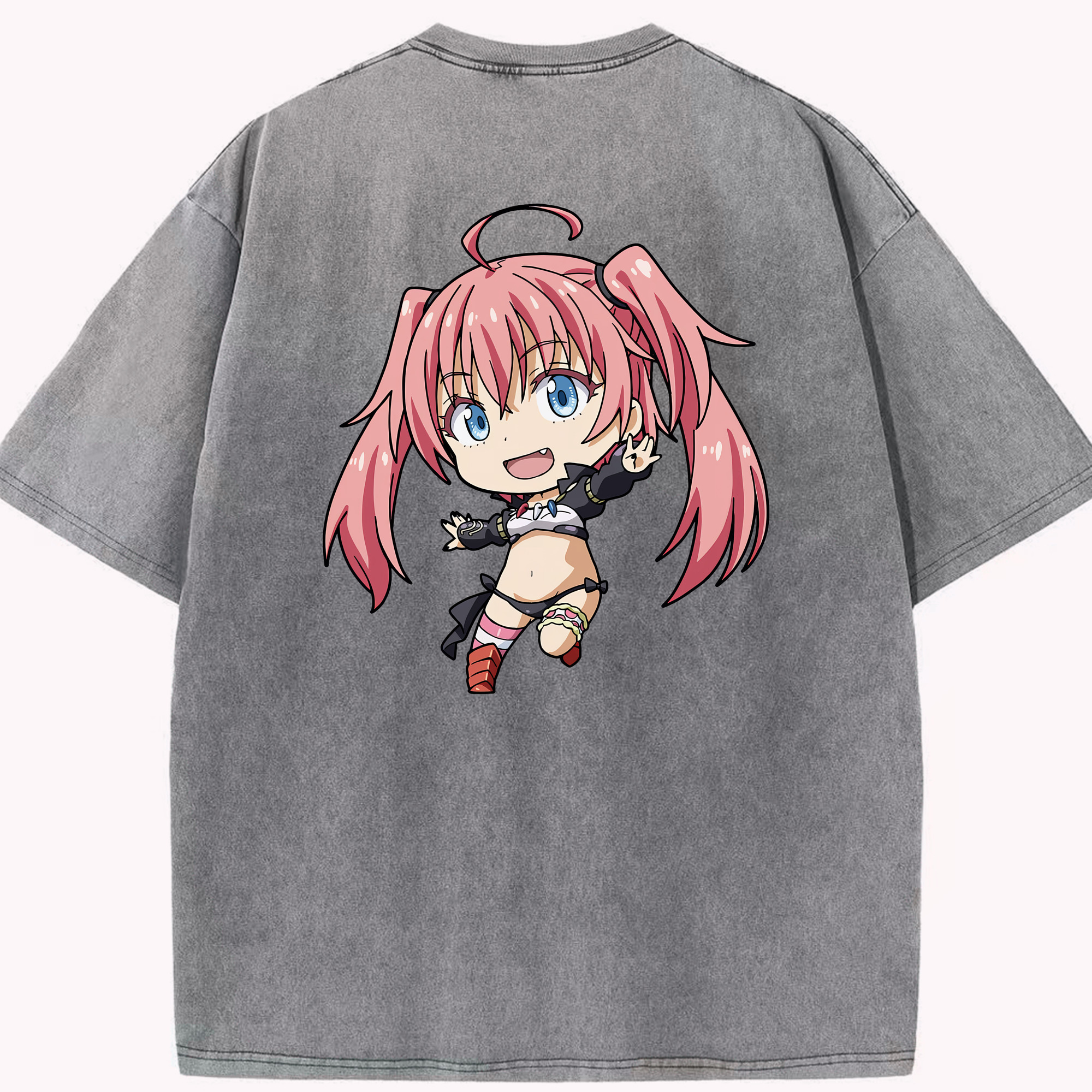 （画像用） 転スラ Regarding Reincarnated to Slime 綿100% ヴィンテージ風 半袖Tシャツ（背面プリント）