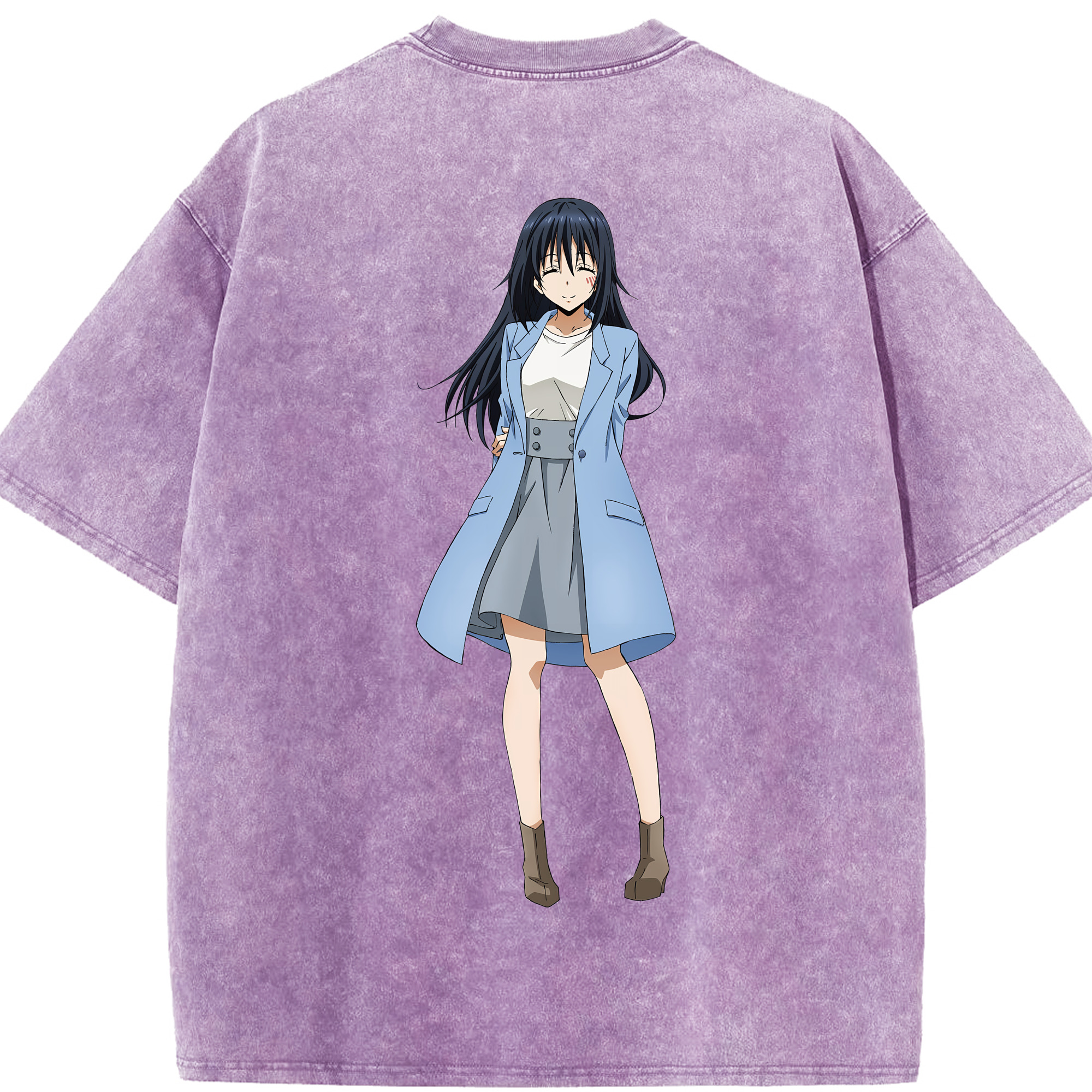 （画像用） 転スラ Regarding Reincarnated to Slime 綿100% ヴィンテージ風 半袖Tシャツ（背面プリント）