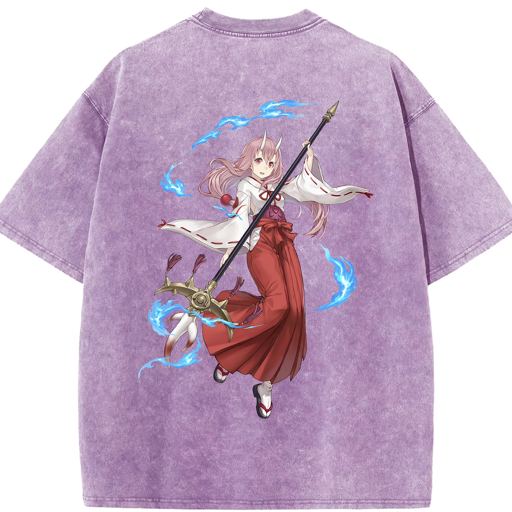 （画像用） 転スラ Regarding Reincarnated to Slime 綿100% ヴィンテージ風 半袖Tシャツ（背面プリント）