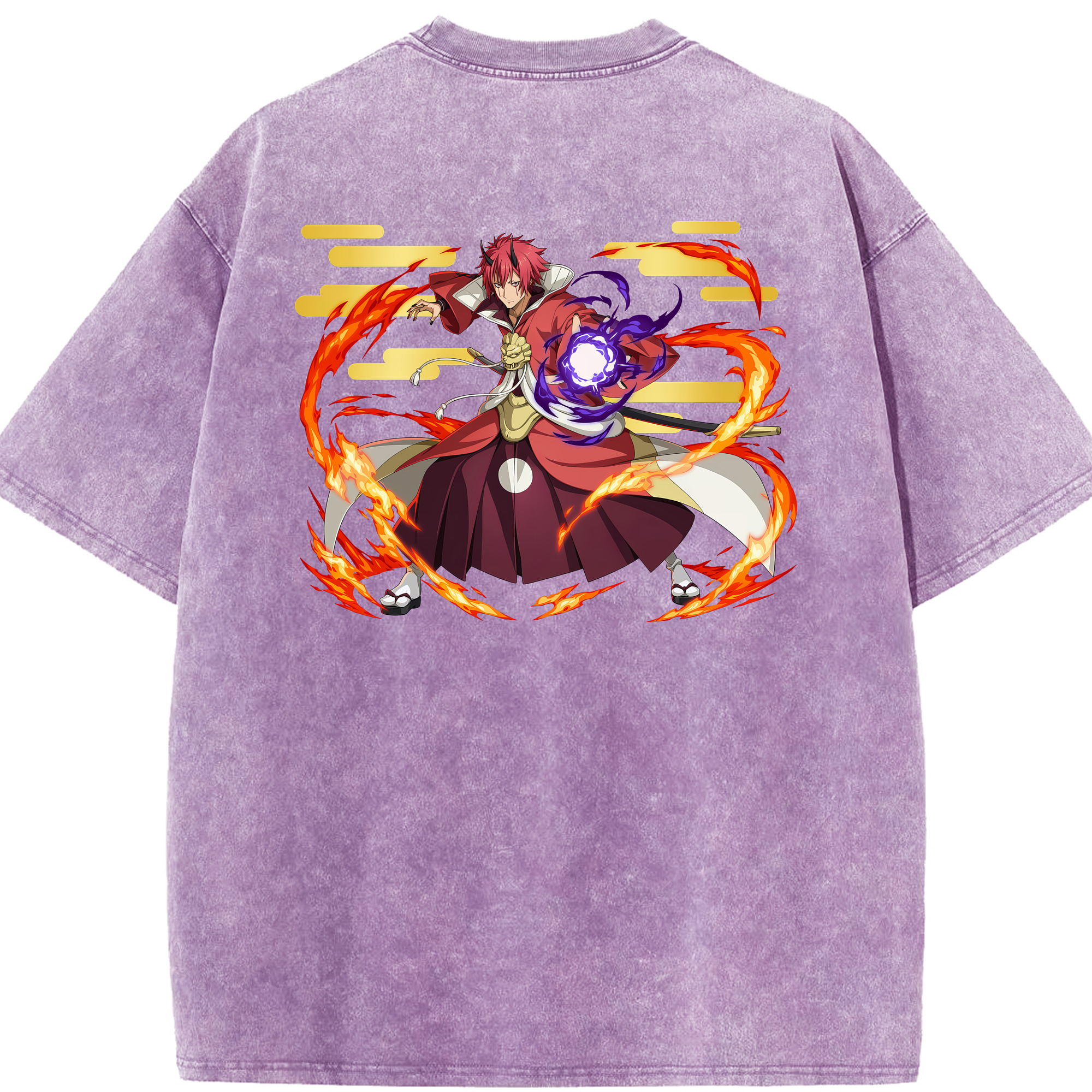 （画像用） 転スラ Regarding Reincarnated to Slime 綿100% ヴィンテージ風 半袖Tシャツ（背面プリント）