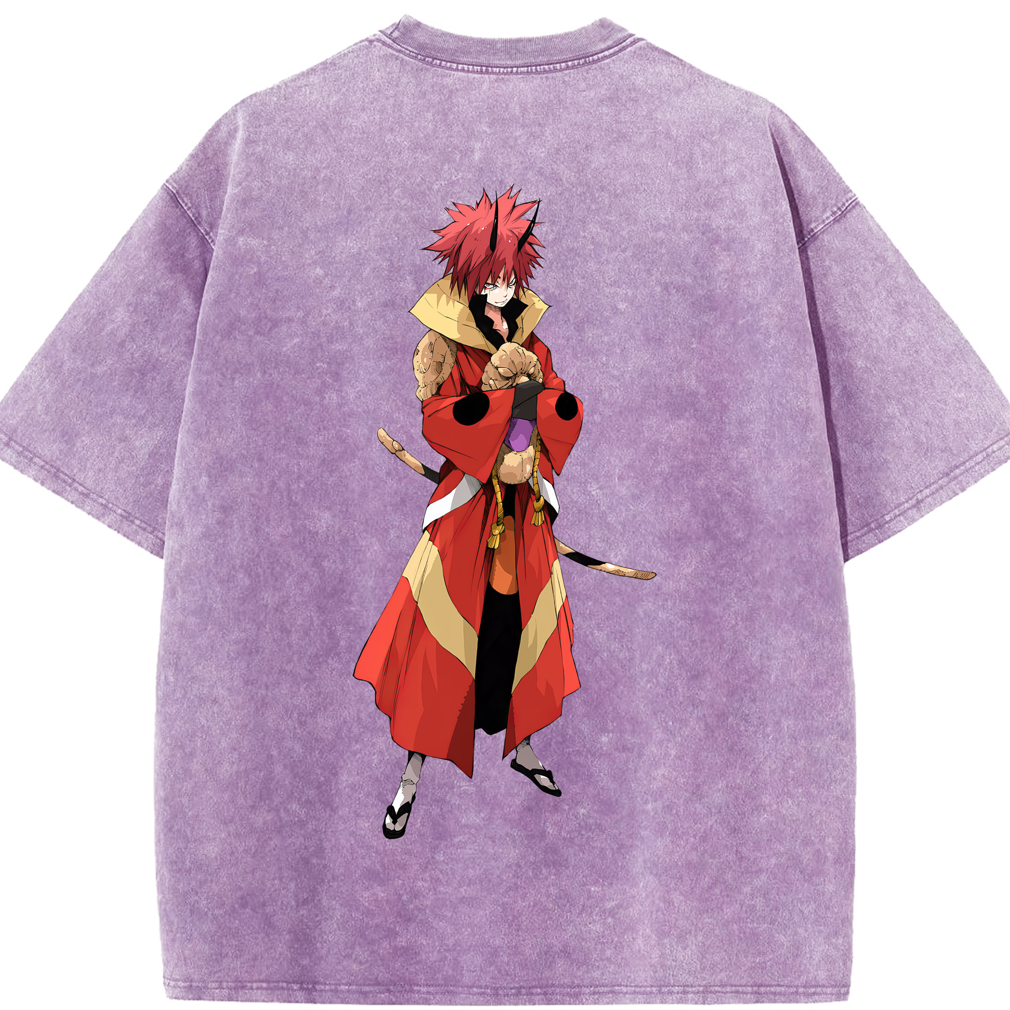 （画像用） 転スラ Regarding Reincarnated to Slime 綿100% ヴィンテージ風 半袖Tシャツ（背面プリント）