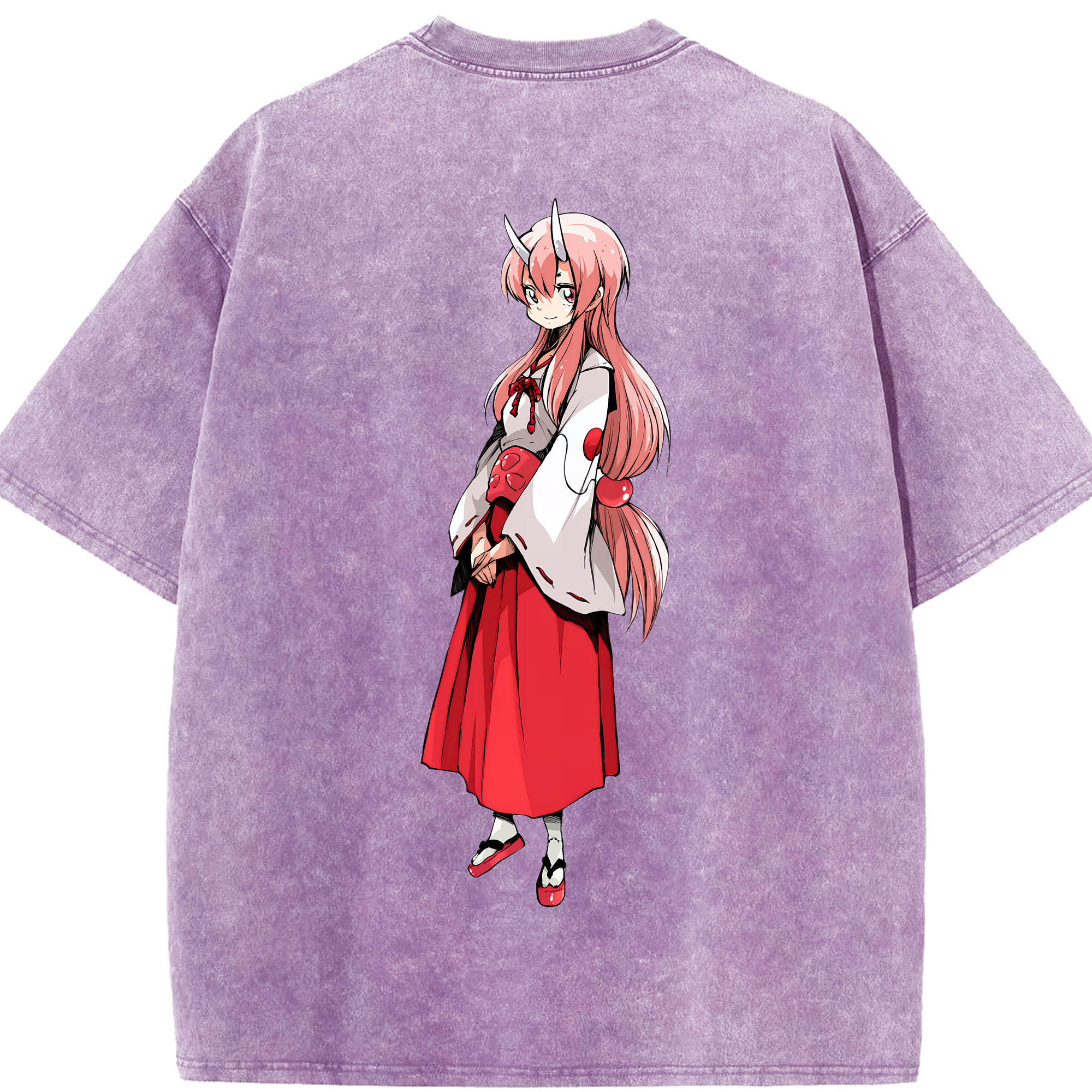 （画像用） 転スラ Regarding Reincarnated to Slime 綿100% ヴィンテージ風 半袖Tシャツ（背面プリント）