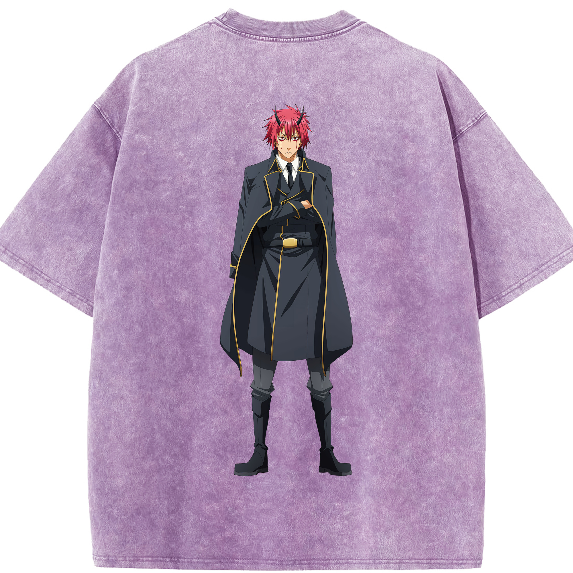 （画像用） 転スラ Regarding Reincarnated to Slime 綿100% ヴィンテージ風 半袖Tシャツ（背面プリント）