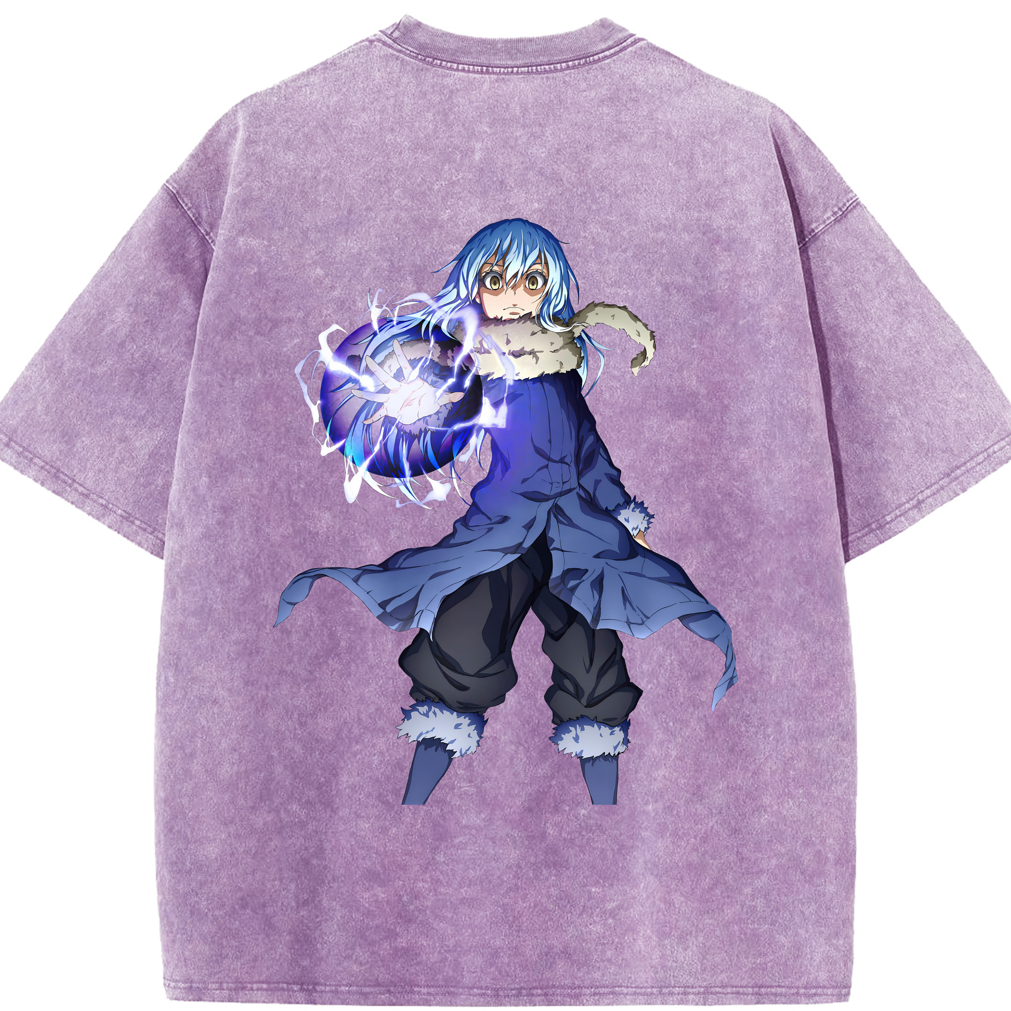 （画像用） 転スラ Regarding Reincarnated to Slime 綿100% ヴィンテージ風 半袖Tシャツ（背面プリント）