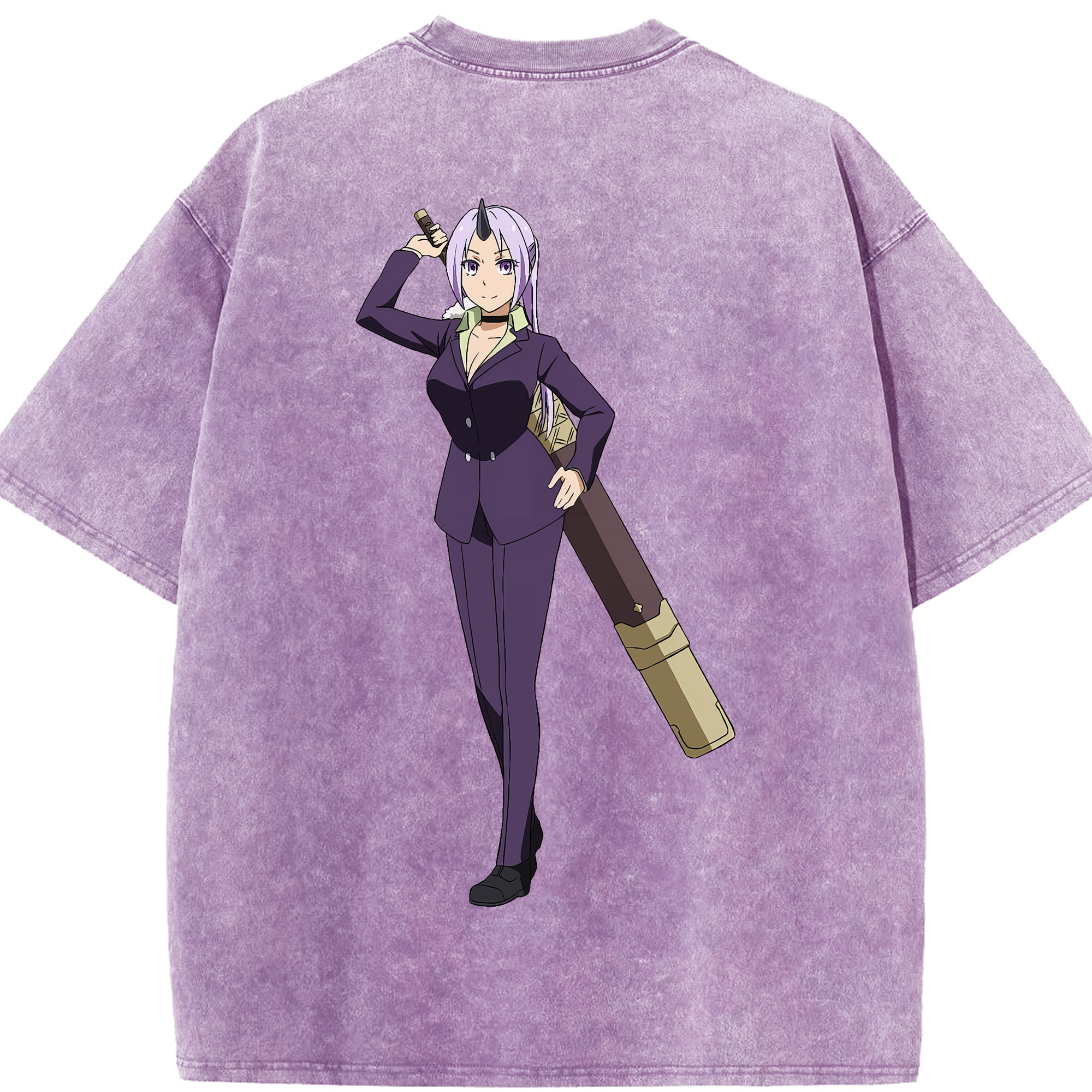 （画像用） 転スラ Regarding Reincarnated to Slime 綿100% ヴィンテージ風 半袖Tシャツ（背面プリント）