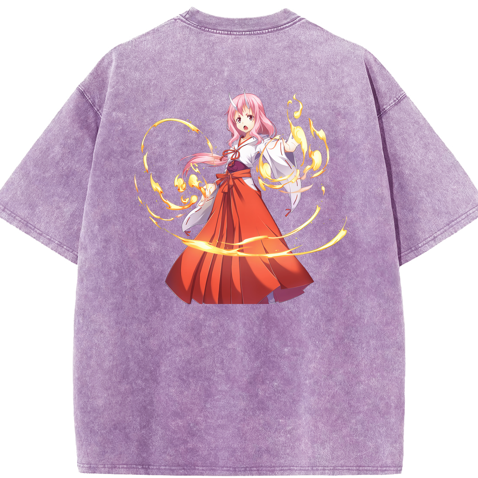 （画像用） 転スラ Regarding Reincarnated to Slime 綿100% ヴィンテージ風 半袖Tシャツ（背面プリント）