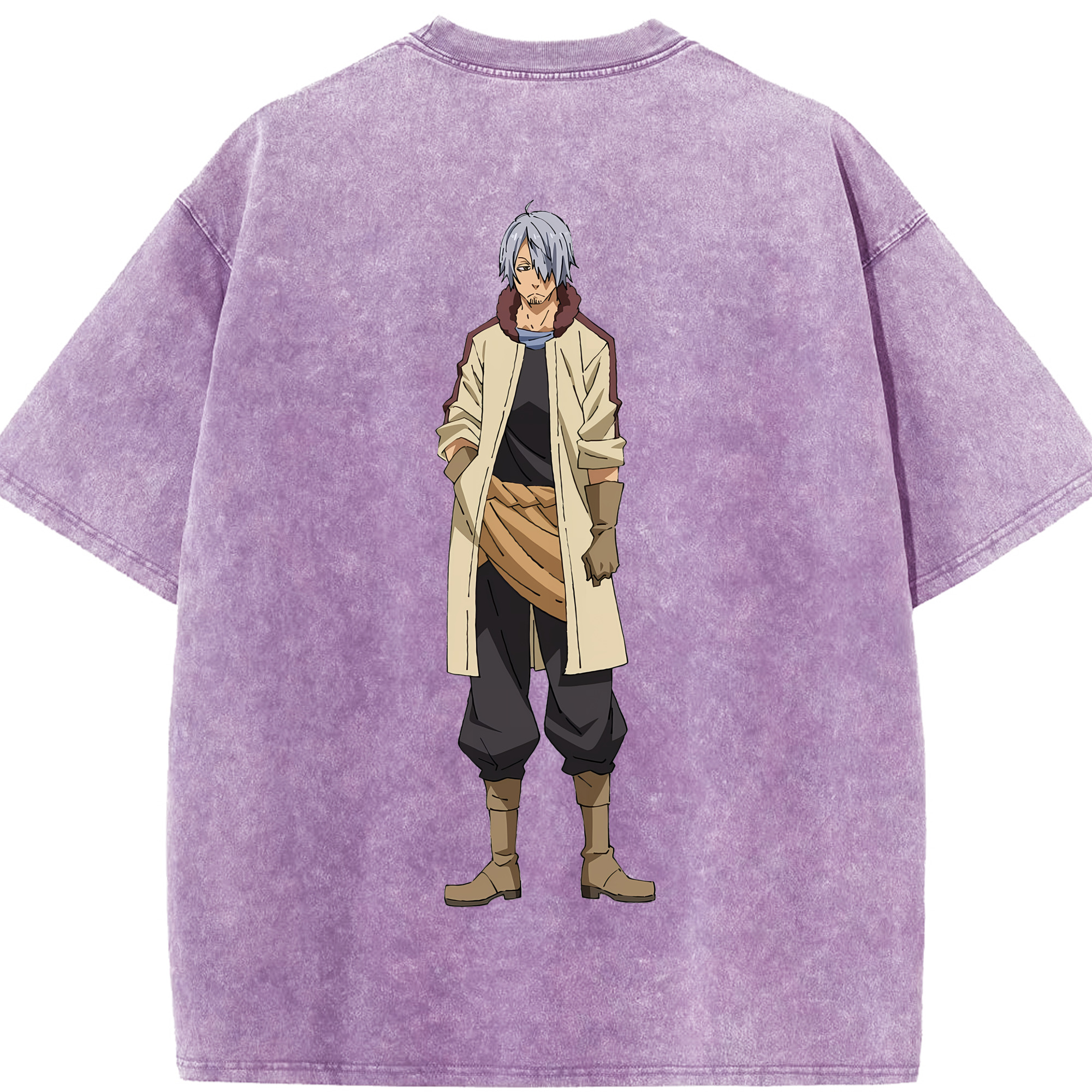 （画像用） 転スラ Regarding Reincarnated to Slime 綿100% ヴィンテージ風 半袖Tシャツ（背面プリント）