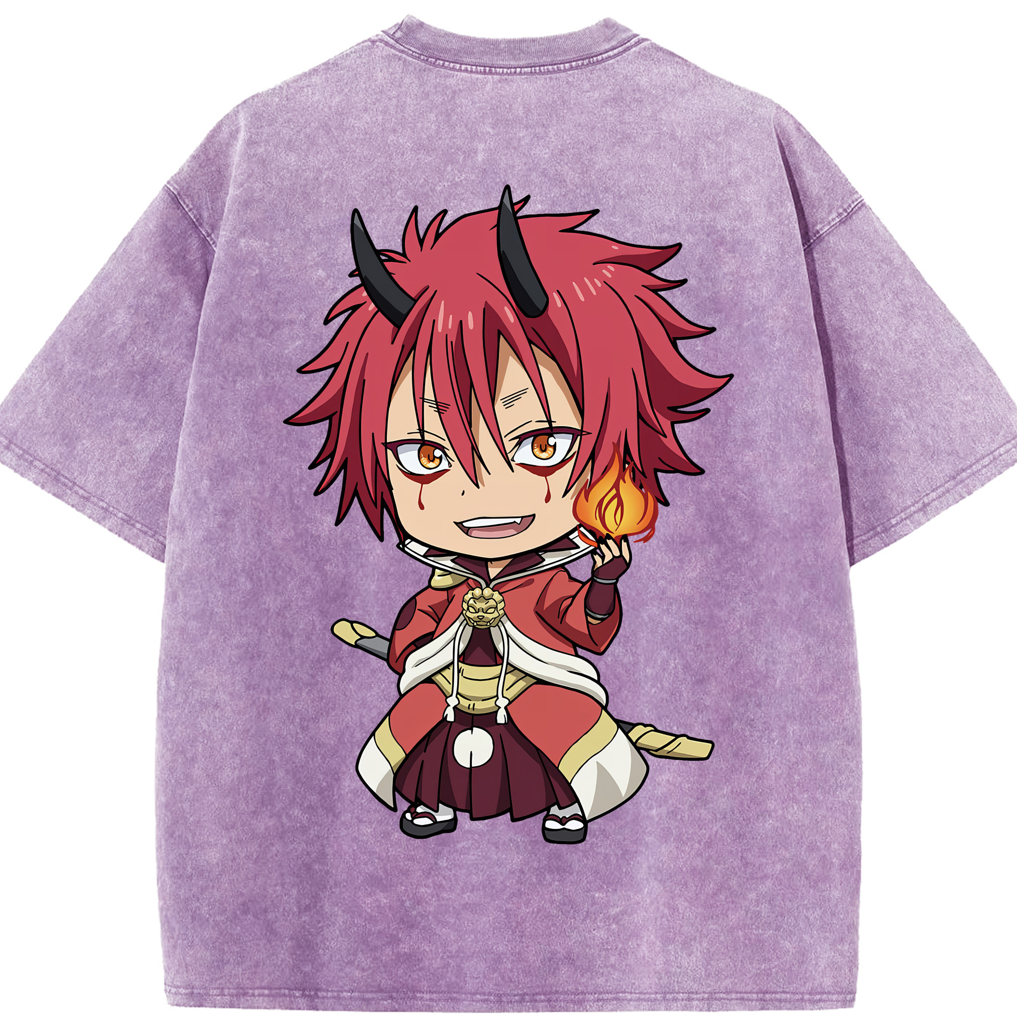 （画像用） 転スラ Regarding Reincarnated to Slime 綿100% ヴィンテージ風 半袖Tシャツ（背面プリント）