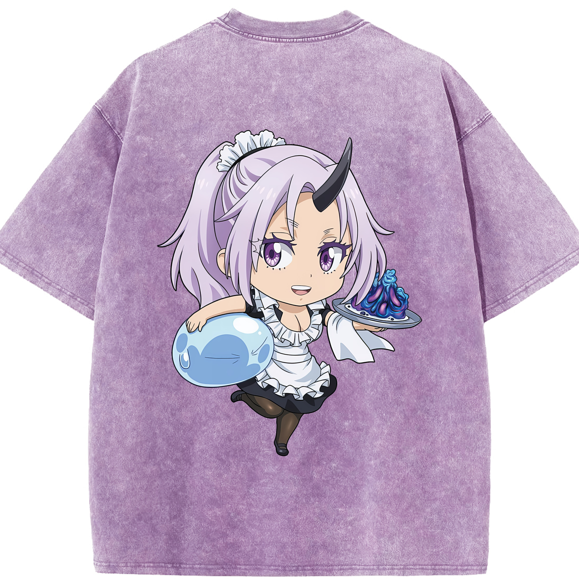 （画像用） 転スラ Regarding Reincarnated to Slime 綿100% ヴィンテージ風 半袖Tシャツ（背面プリント）
