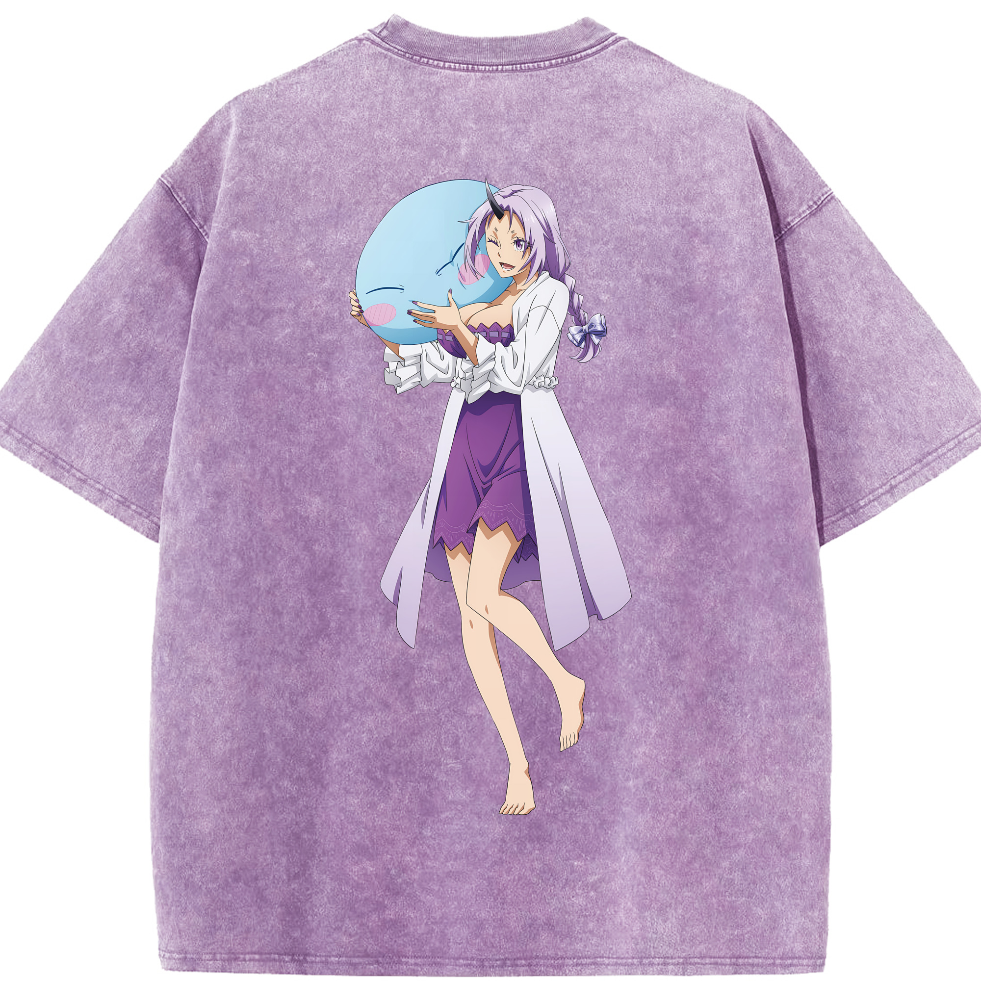 （画像用） 転スラ Regarding Reincarnated to Slime 綿100% ヴィンテージ風 半袖Tシャツ（背面プリント）
