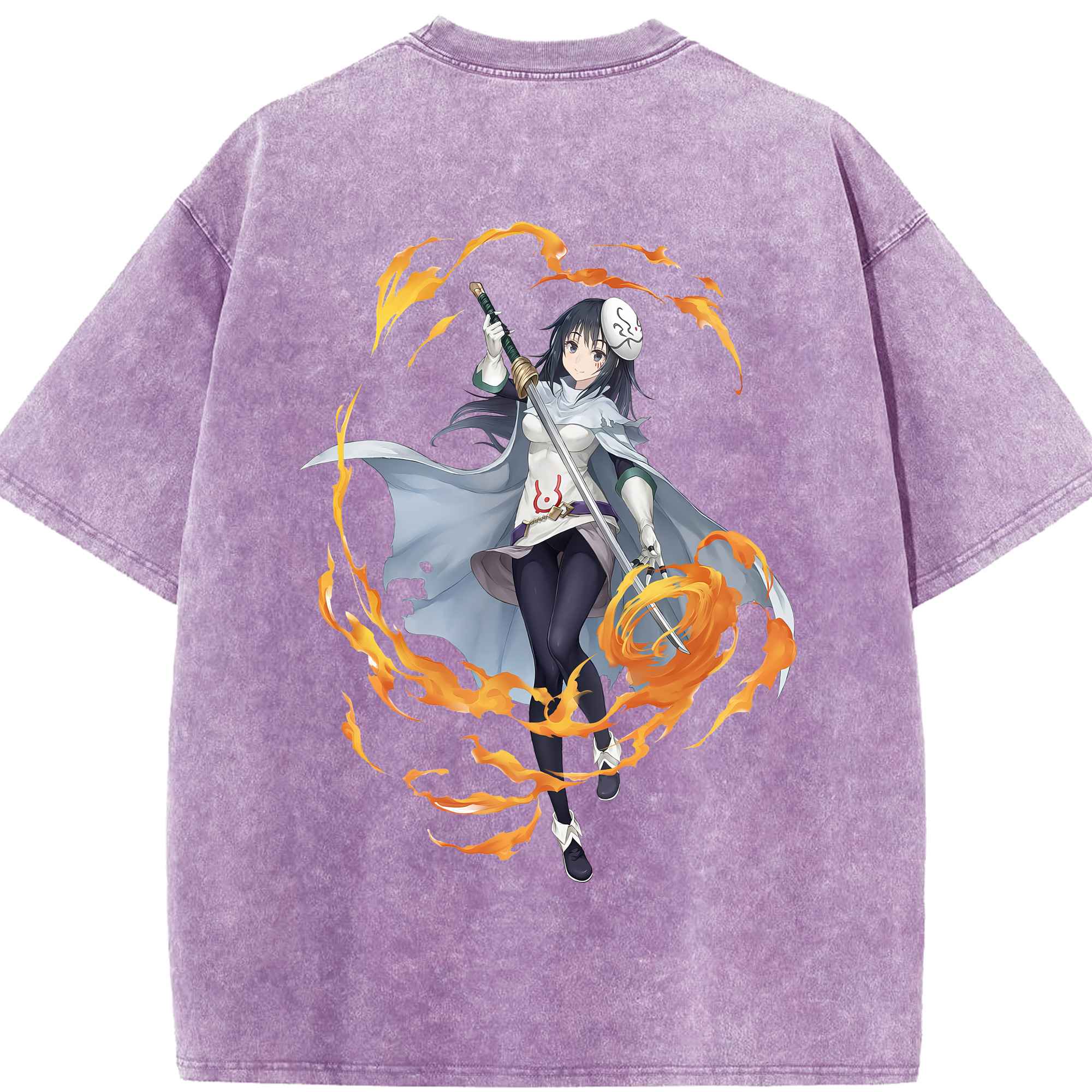 （画像用） 転スラ Regarding Reincarnated to Slime 綿100% ヴィンテージ風 半袖Tシャツ（背面プリント）