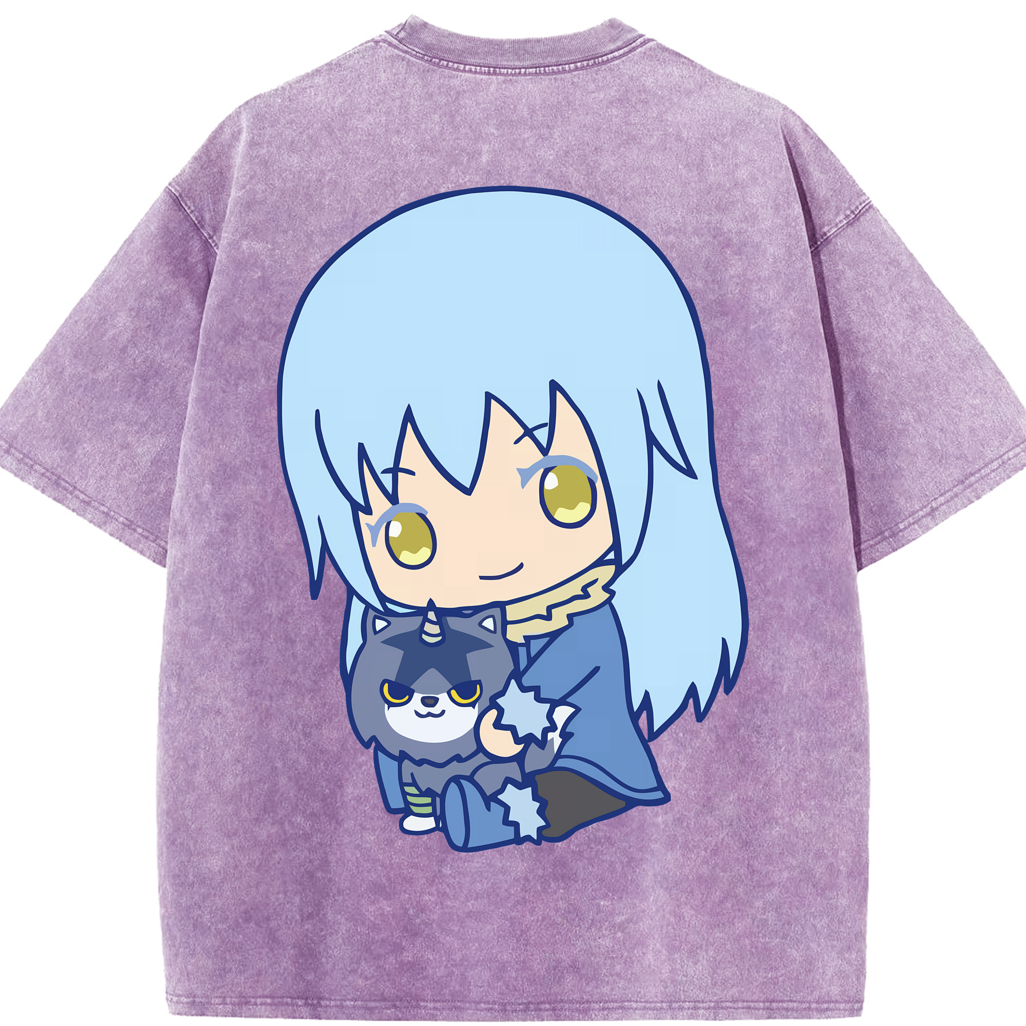 （画像用） 転スラ Regarding Reincarnated to Slime 綿100% ヴィンテージ風 半袖Tシャツ（背面プリント）