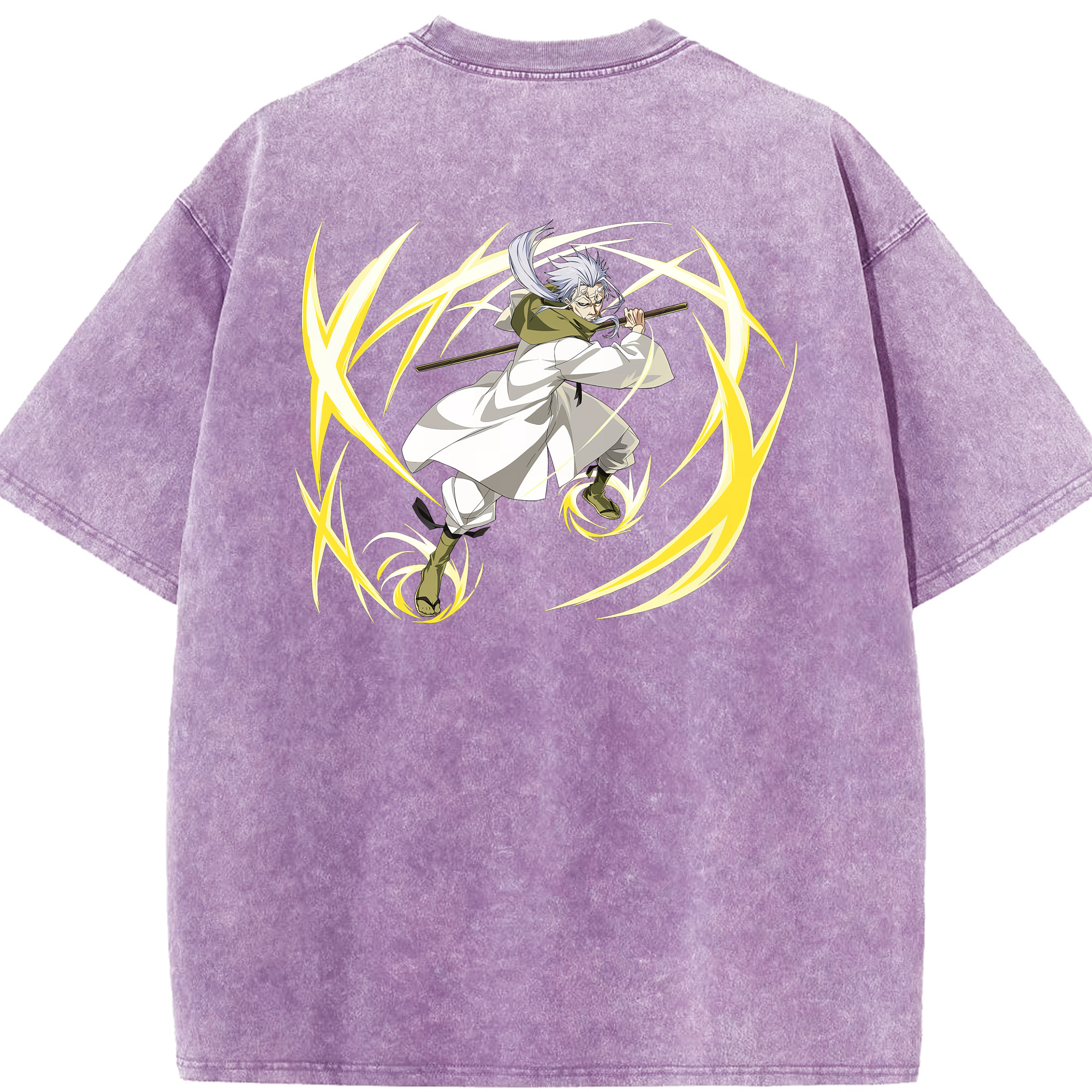 （画像用） 転スラ Regarding Reincarnated to Slime 綿100% ヴィンテージ風 半袖Tシャツ（背面プリント）